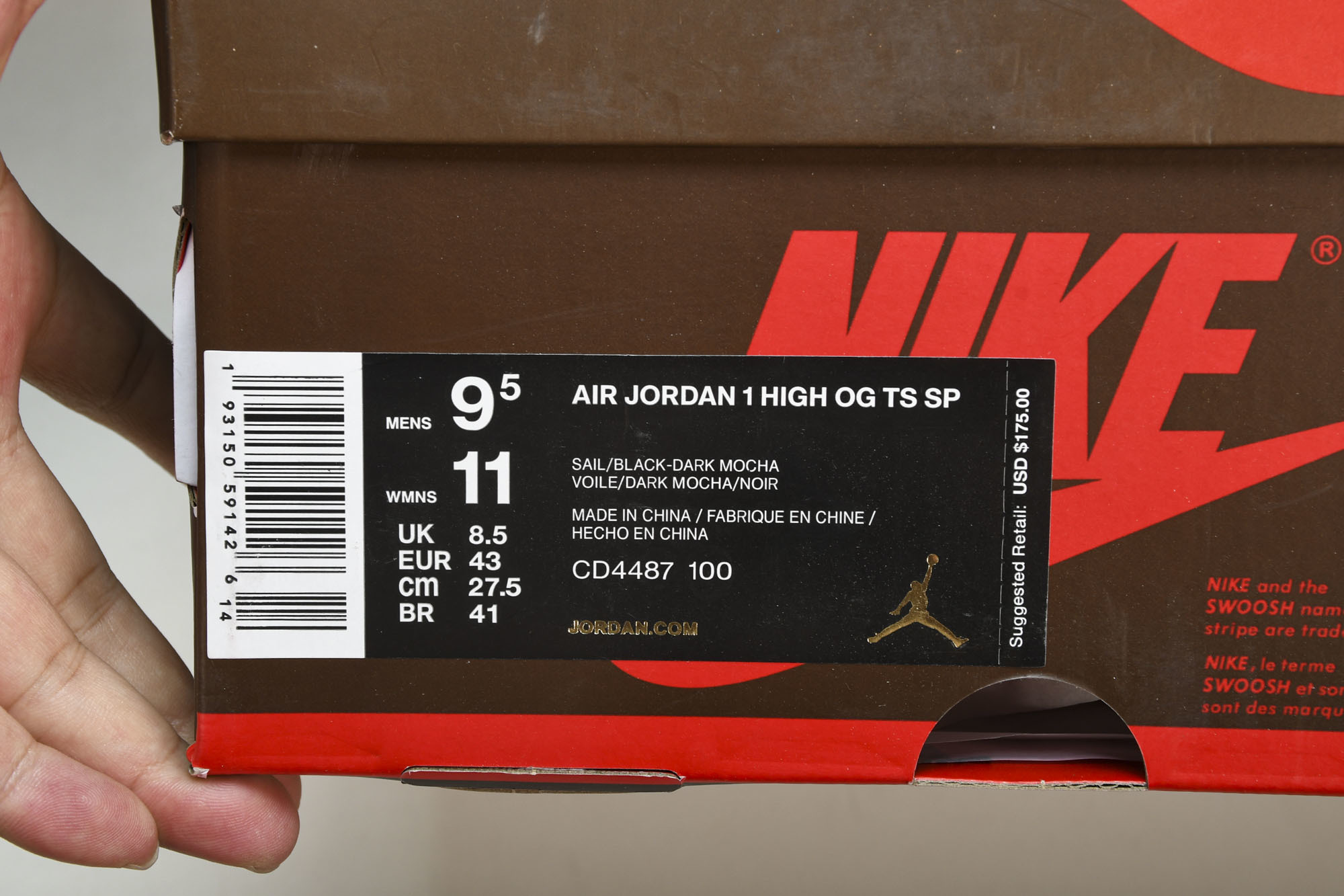 纯原 Air Jordan 1 Travis Scott AJ1 TS 深棕 高帮倒钩 鬼脸 三方联名 