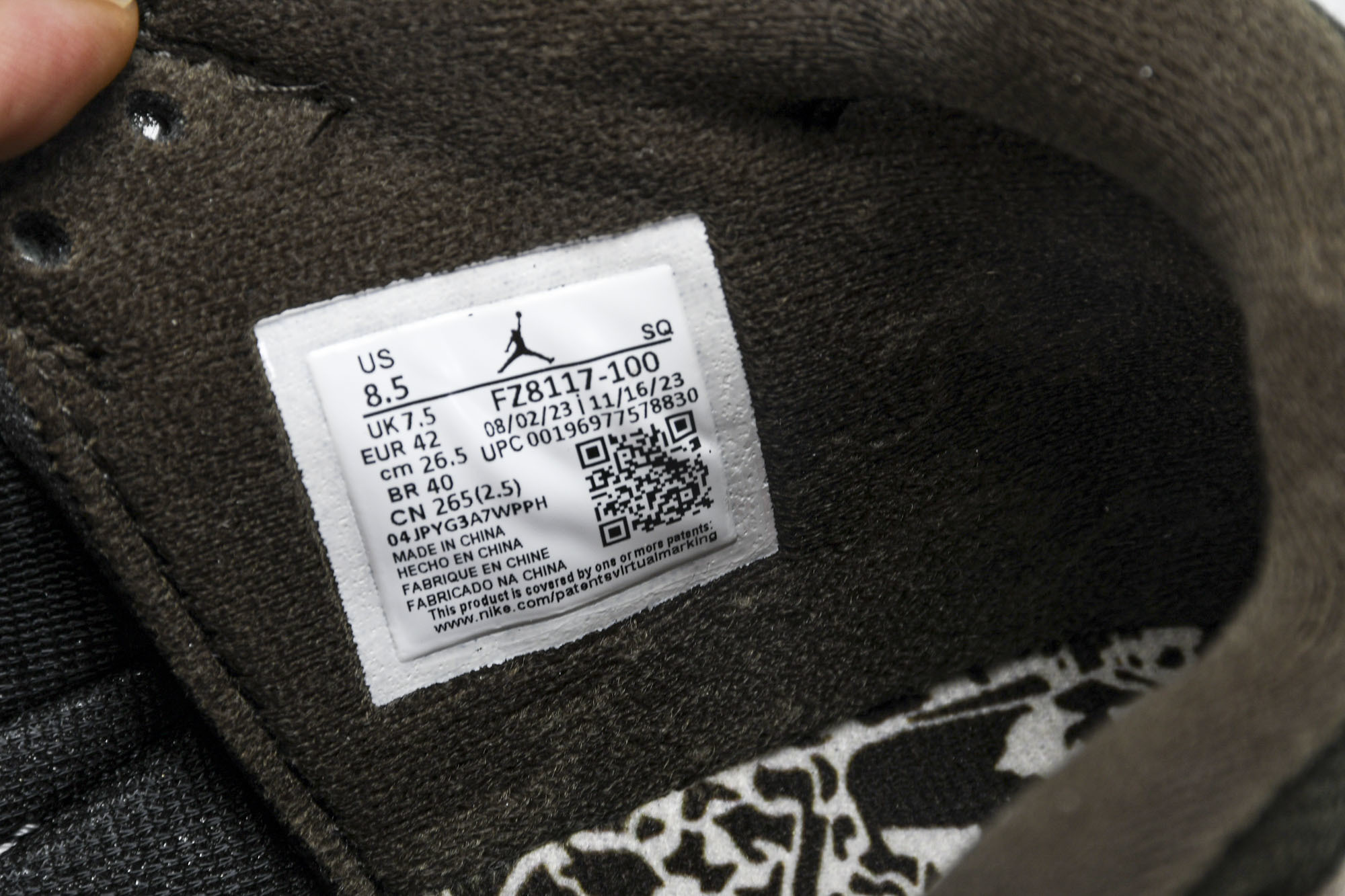 纯原 Travis Scott x Joran Executive The Check 倒钩 摩卡 FZ