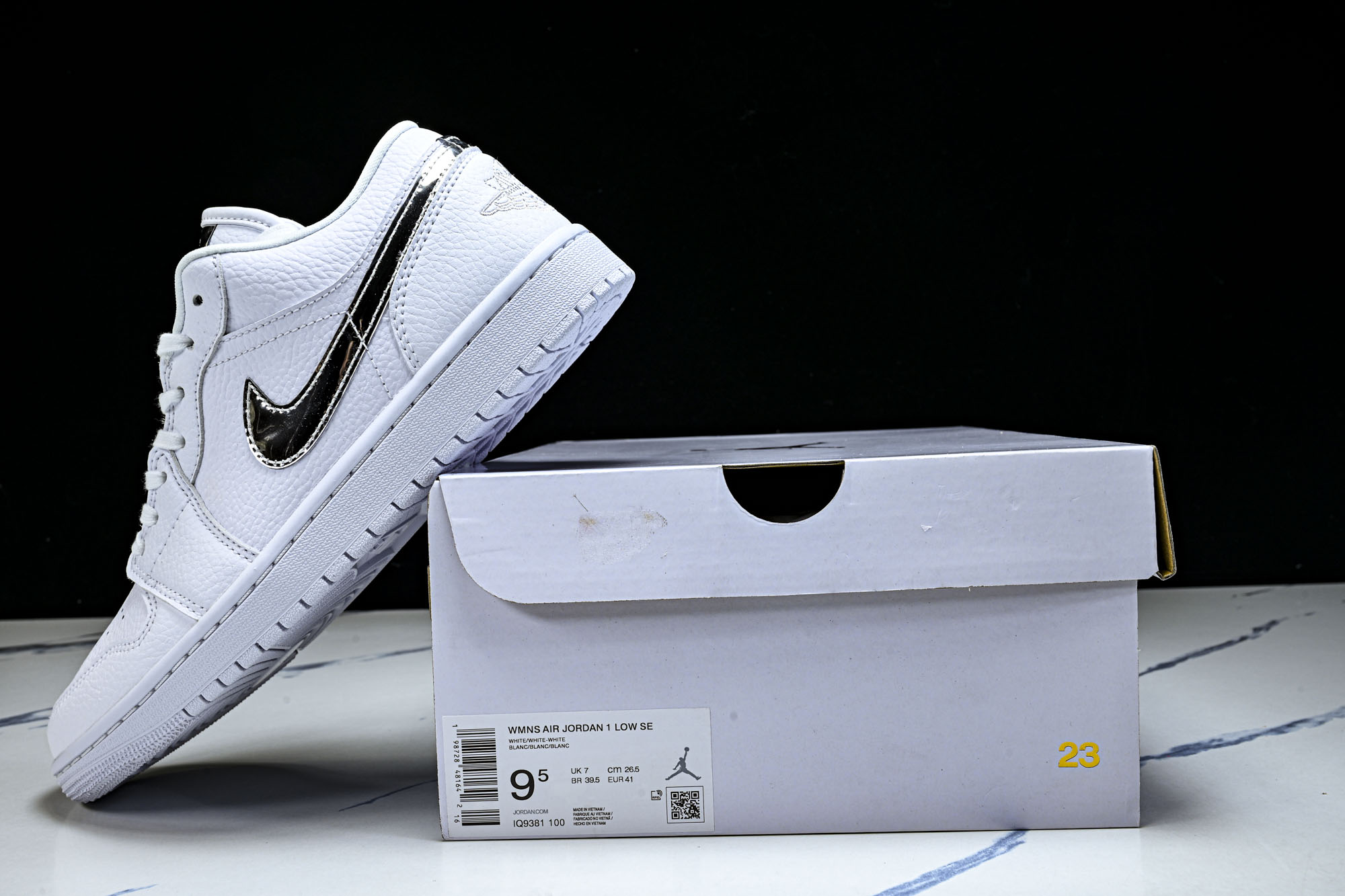 纯原 Air Jordan 1 Low AJ1 乔1全白银勾 低帮复古文化篮球鞋 IQ9381-100 