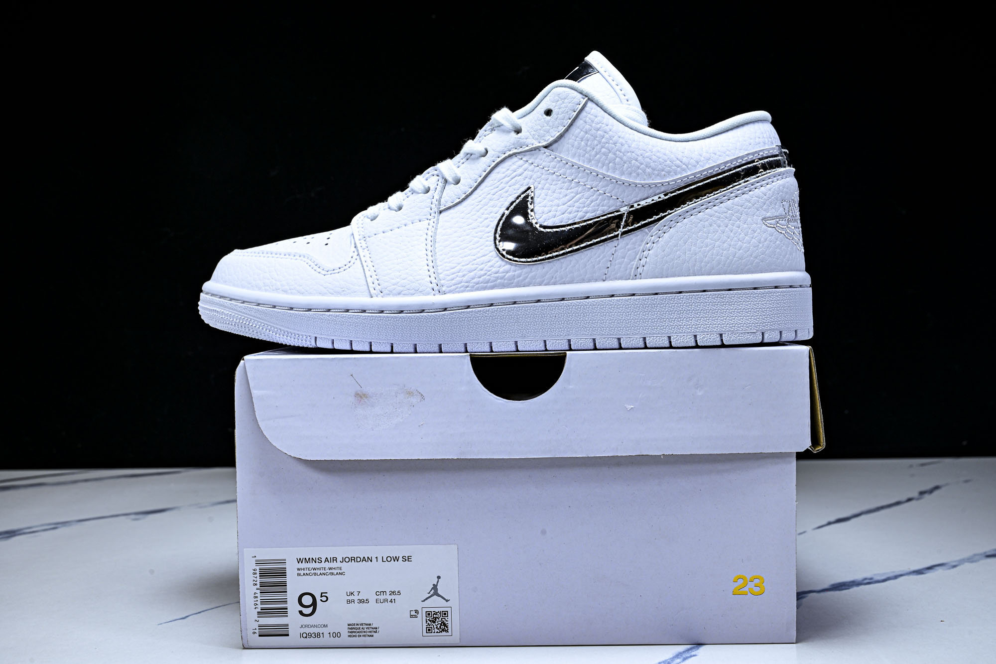 纯原 Air Jordan 1 Low AJ1 乔1全白银勾 低帮复古文化篮球鞋 IQ9381-100 
