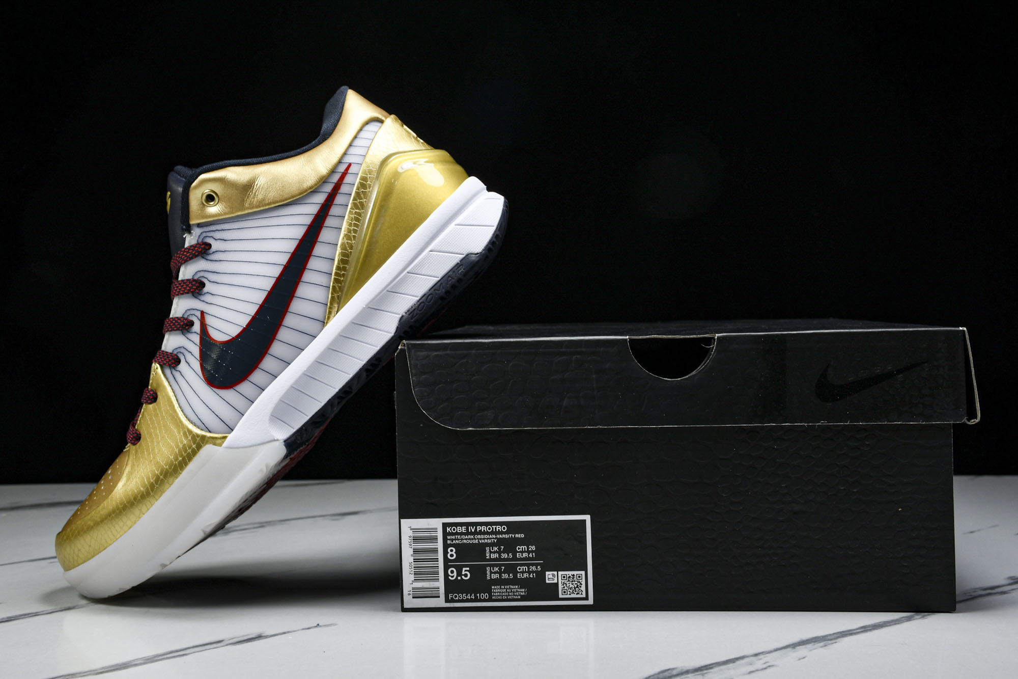 纯原NK Zoom Kobe 4 Protro“Gold Medal”白黑金 FQ3544-100 #Y
