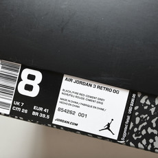 纯原Air Jordan 3 Retro Black Cement(2018) 黑水泥 -001 #YZ 纯原Air Jordan 3 Retro Black Cement(2018) 黑水泥 -001 #YZ