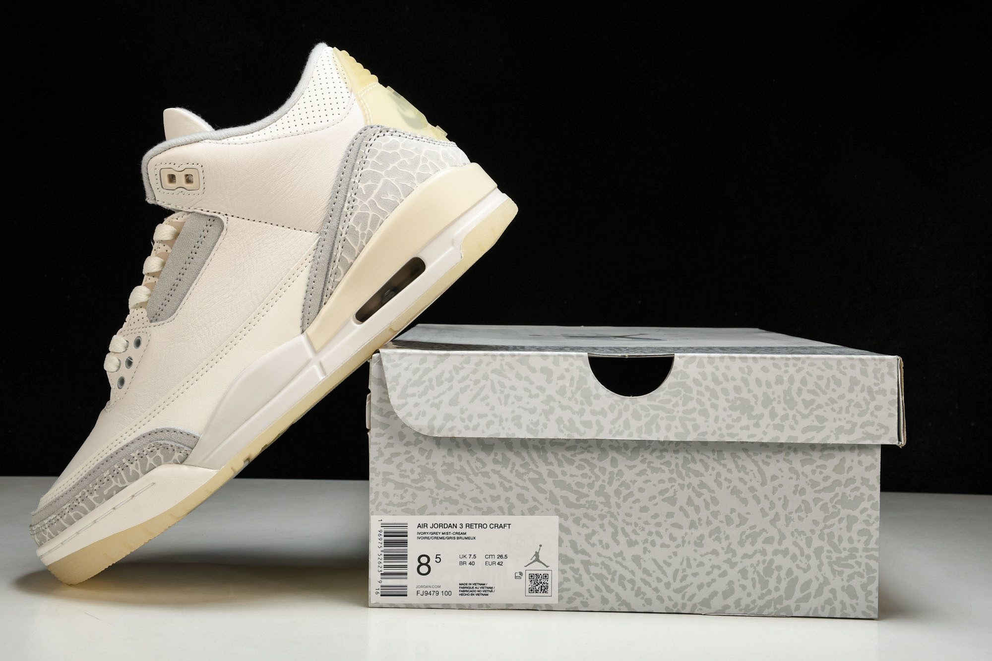 纯原AIR JORDAN 3 RETRO CRAFT 白灰黄 FJ9479 100 #YZ015✦原楦原