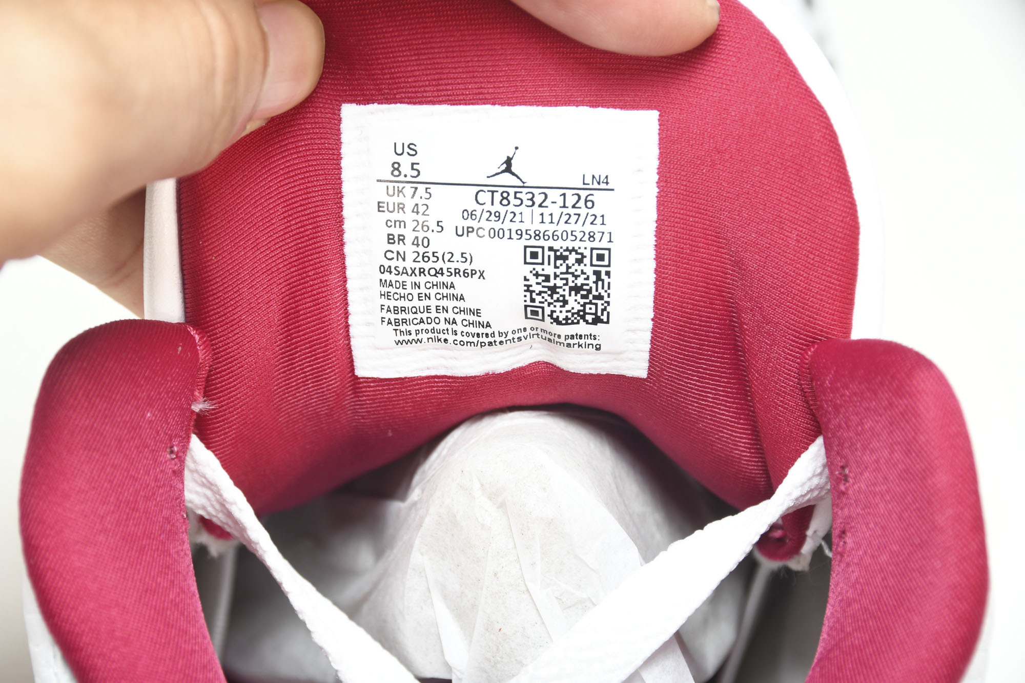 纯原Air Jordan 3 Retro“Cardinal Red”白酒红 红雀 CT8532-126 