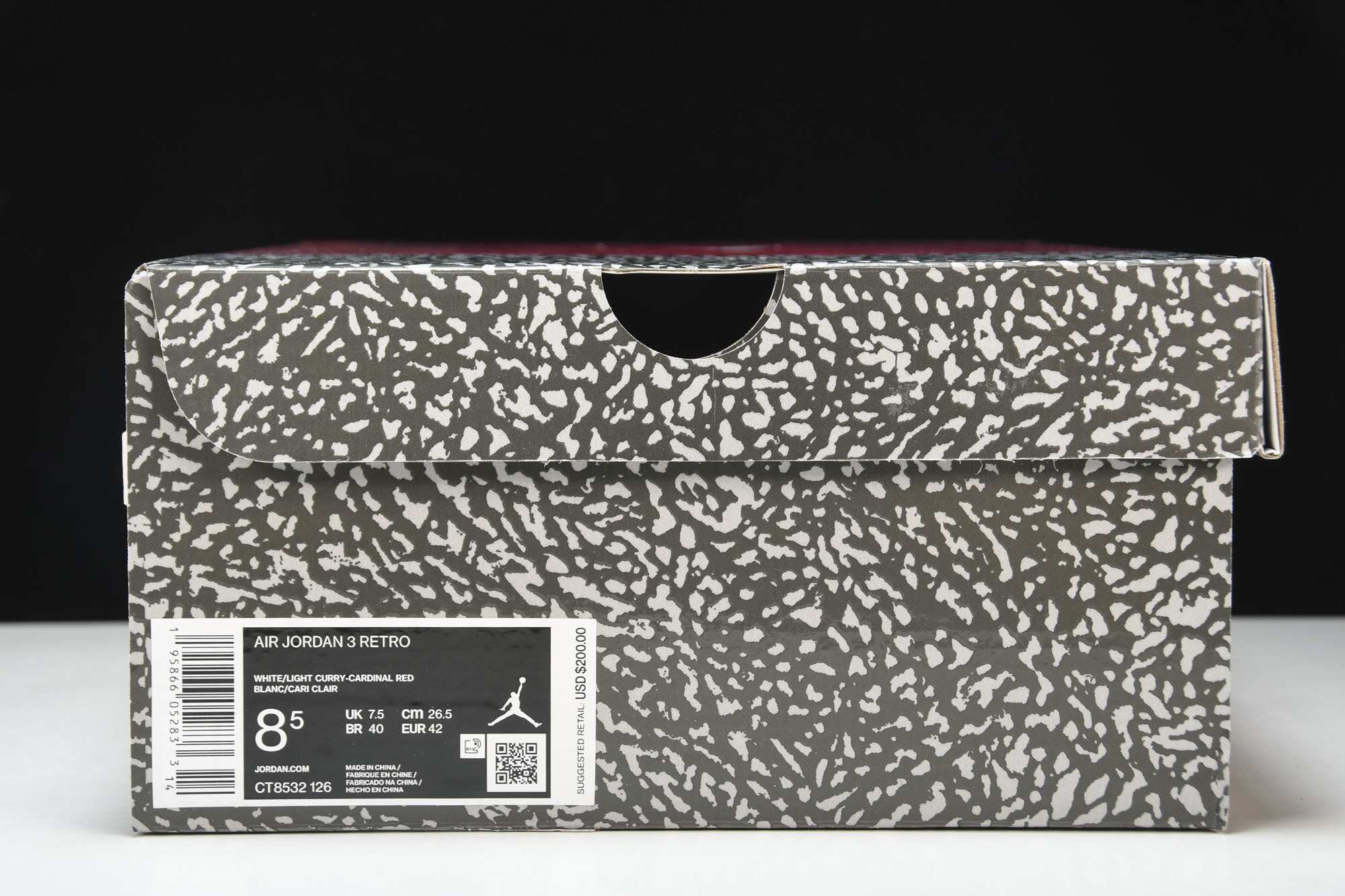 纯原Air Jordan 3 Retro“Cardinal Red”白酒红 红雀 CT8532-126 