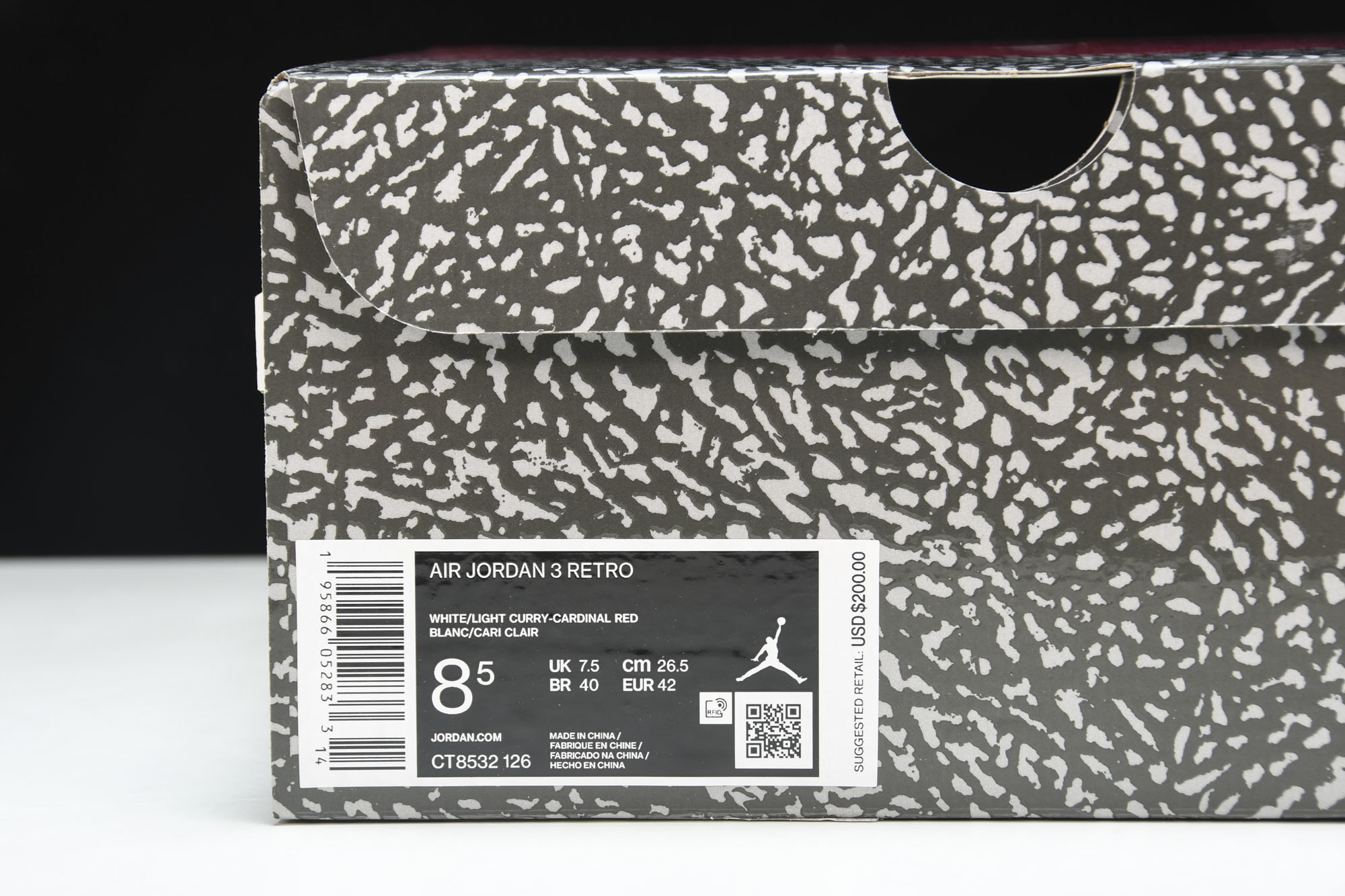 纯原Air Jordan 3 Retro“Cardinal Red”白酒红 红雀 CT8532-126 