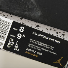 纯原Air Jordan 4 Bred AJ4 黑红公牛 19年复刻 黑红 -060 #YZ015✦原楦 纯原Air Jordan 4 Bred AJ4 黑红公牛 19年复刻 黑红 -060 #YZ015✦原楦