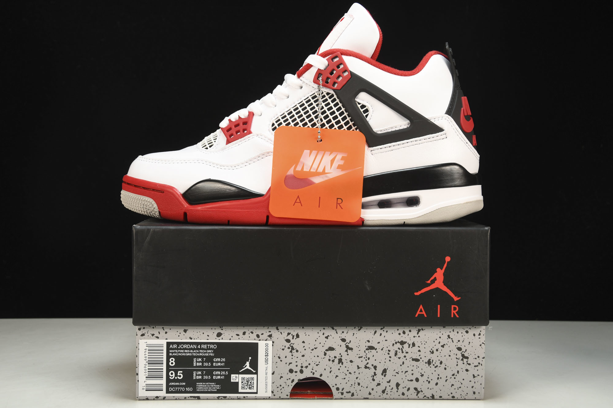 纯原Air Jordan 4 Fire Red AJ4 白红 火焰红 货号_DC7770-160 #YZ