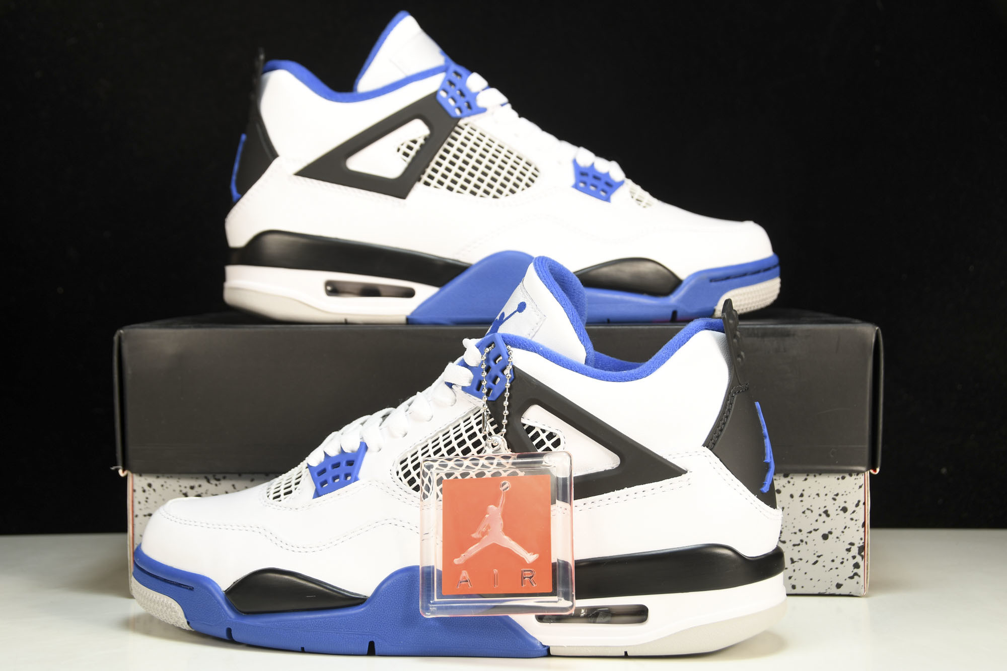 纯原Air Jordan 4 Motosports AJ4 赛车蓝 白蓝 -117 #YZ015✦原楦原
