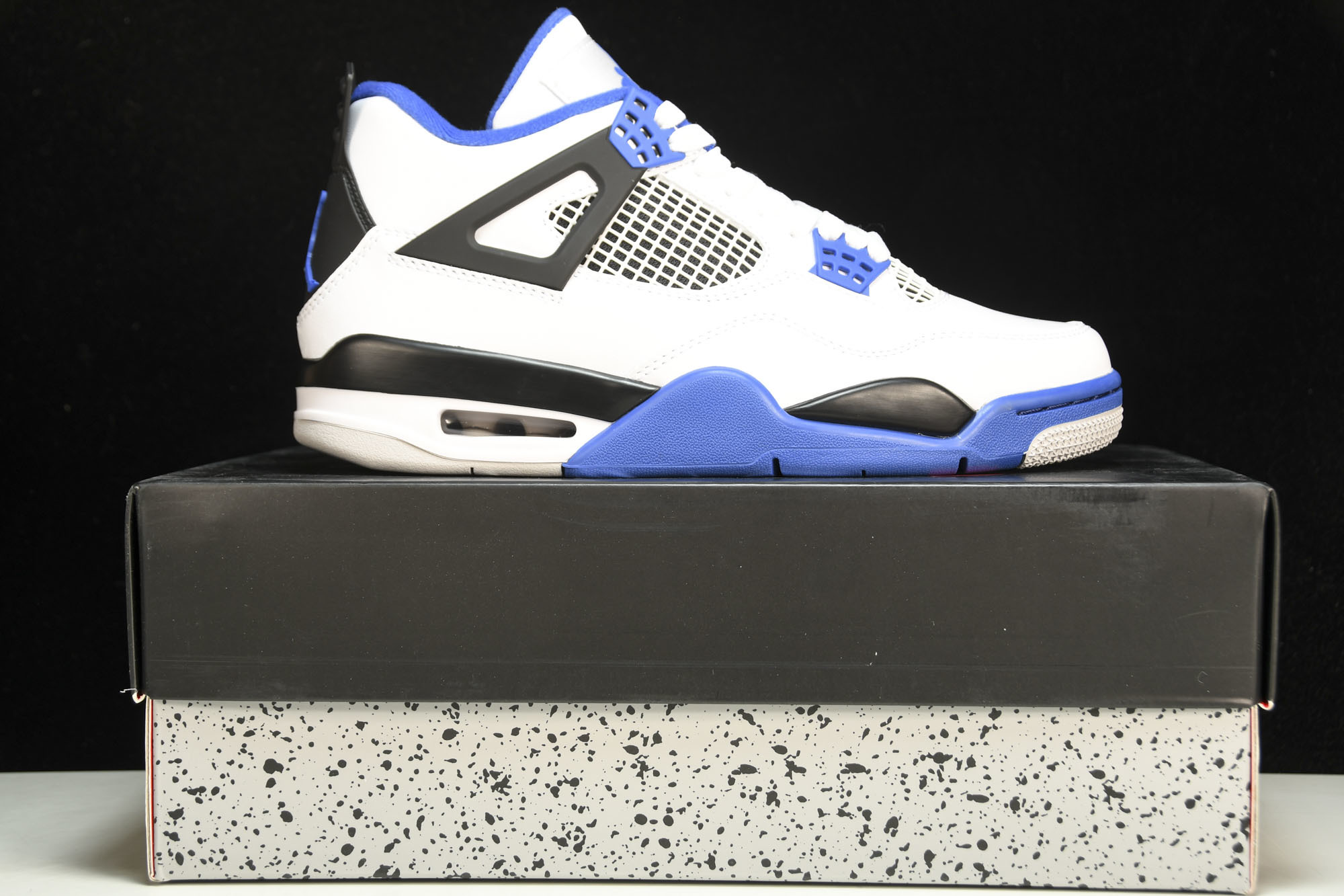 纯原Air Jordan 4 Motosports AJ4 赛车蓝 白蓝 -117 #YZ015✦原楦原