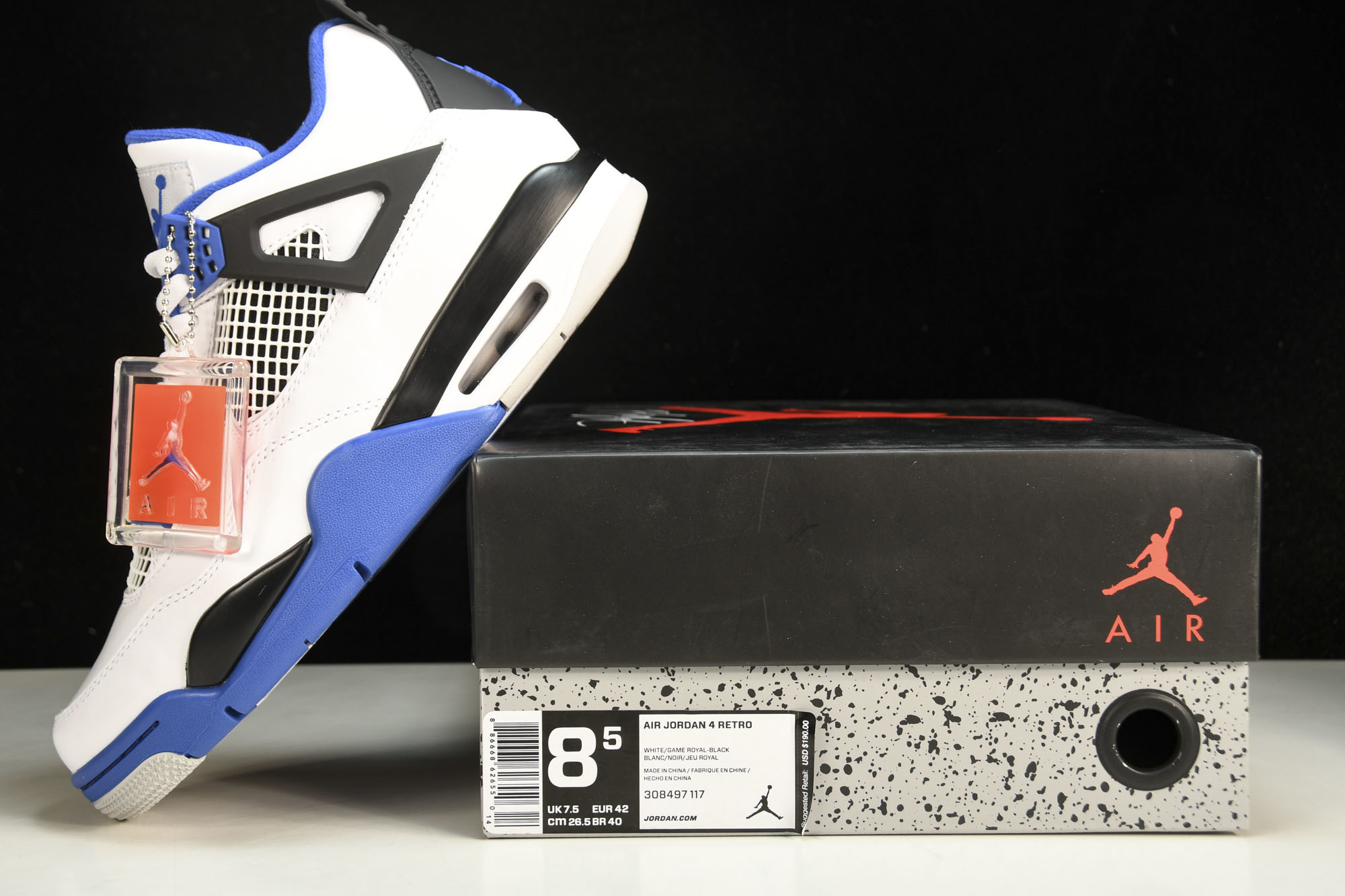 纯原Air Jordan 4 Motosports AJ4 赛车蓝 白蓝 -117 #YZ015✦原楦原