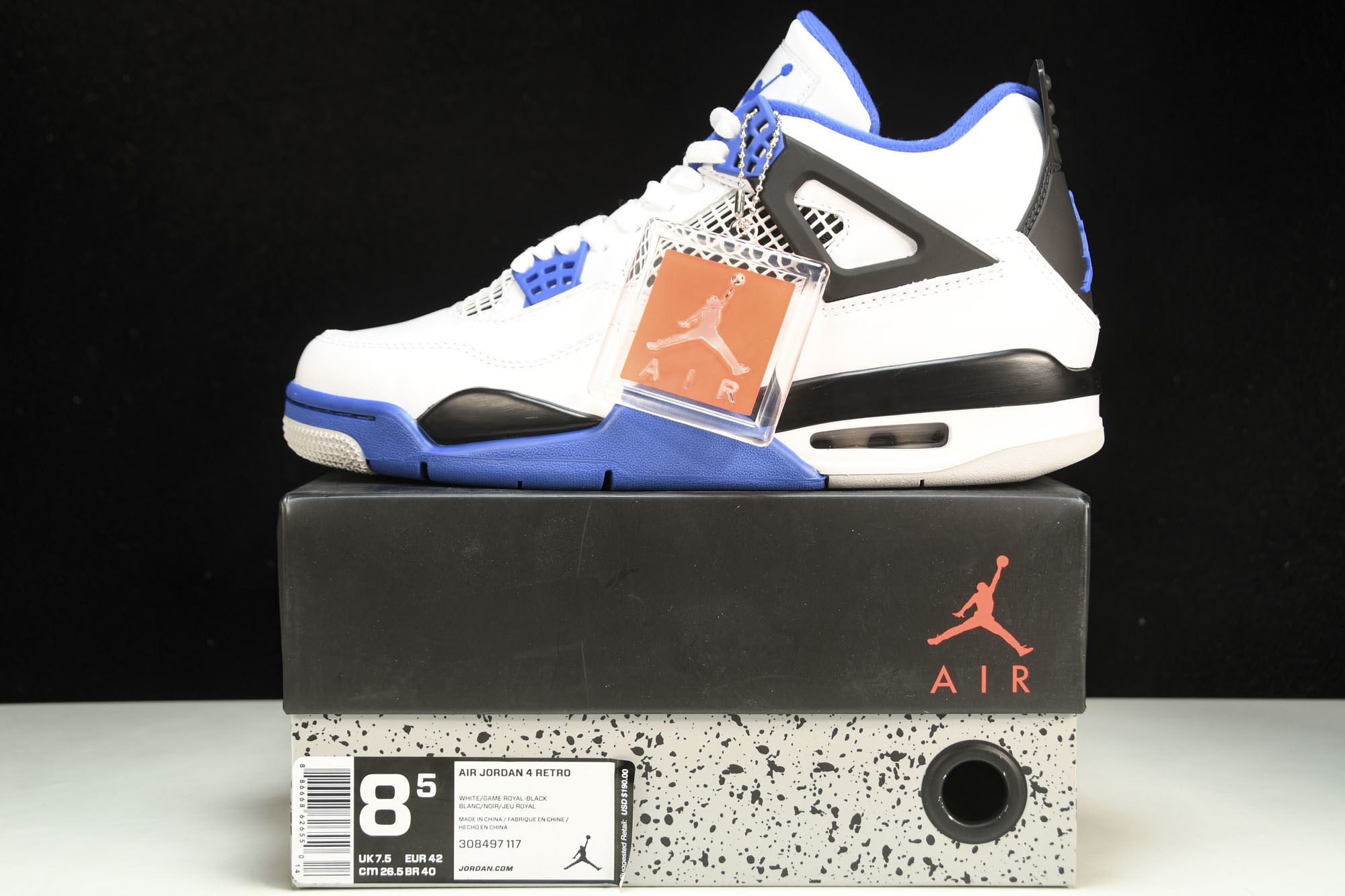 纯原Air Jordan 4 Motosports AJ4 赛车蓝 白蓝 -117 #YZ015✦原楦原