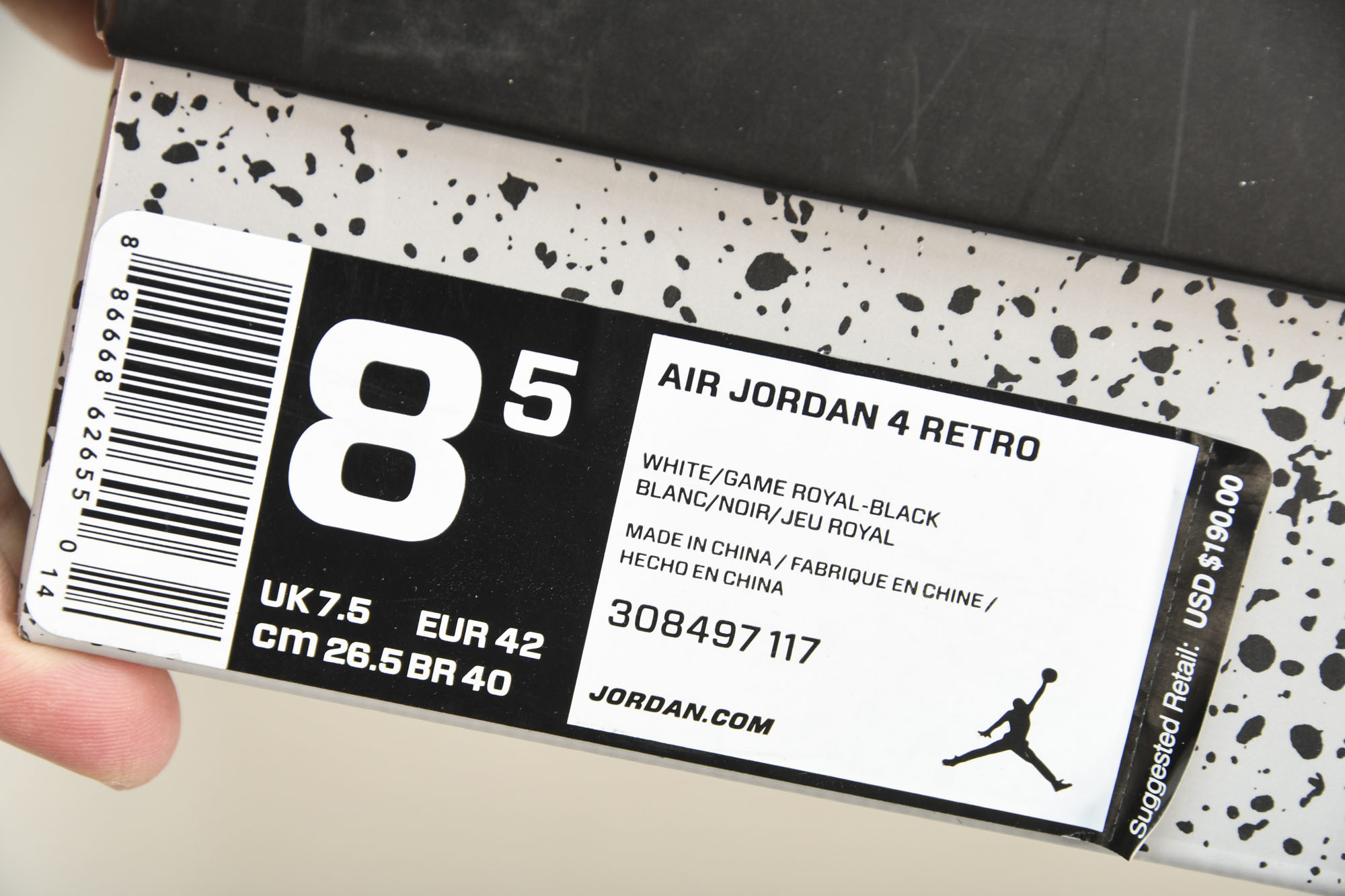纯原Air Jordan 4 Motosports AJ4 赛车蓝 白蓝 -117 #YZ015✦原楦原