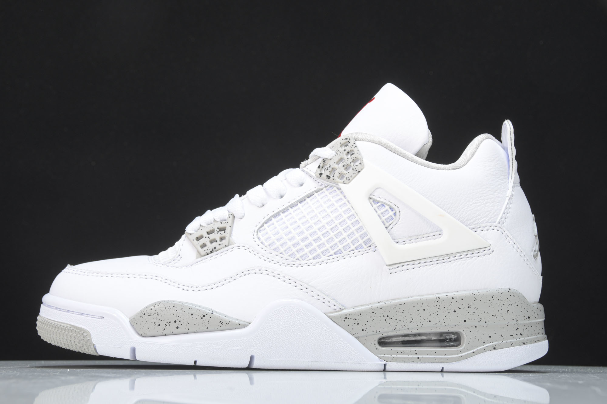 纯原Air Jordan 4 Oreo 白水泥 白奥利奥 灰白红 泼墨 CT8527-100 #YZ01