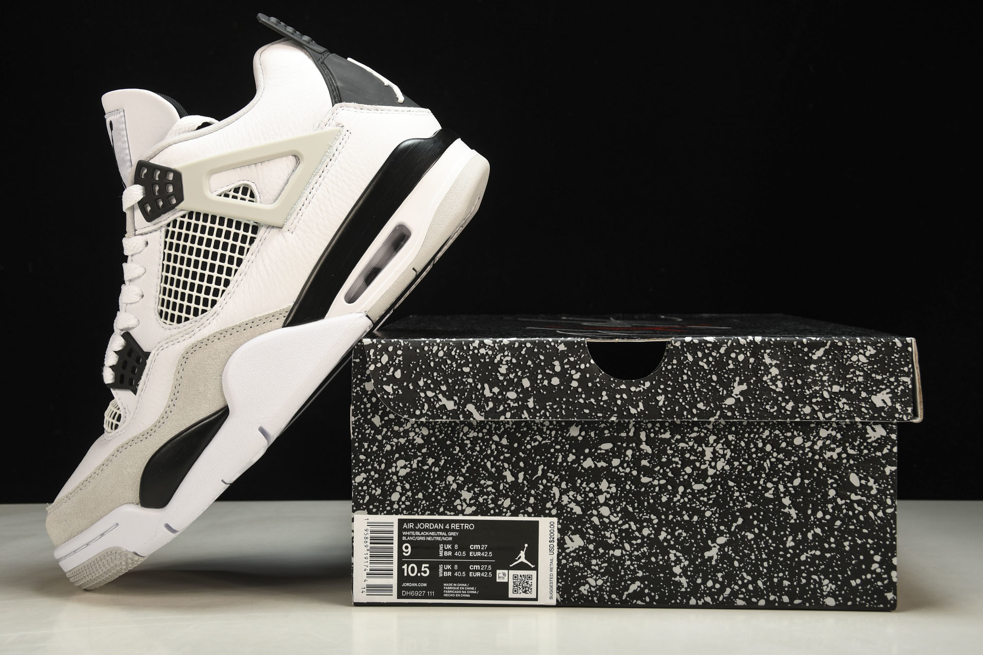 纯原Air Jordan 4 Retro“Military Black”灰白黑 小白水泥 DH6927- 纯原Air Jordan 4 Retro“Military Black”灰白黑 小白水泥 DH6927-