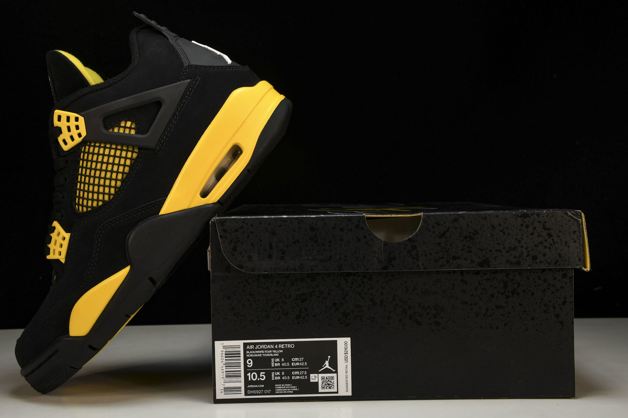 纯原Air Jordan 4 Thunder2023 雷公 黑黄 DH6927-017 #YZ015✦原