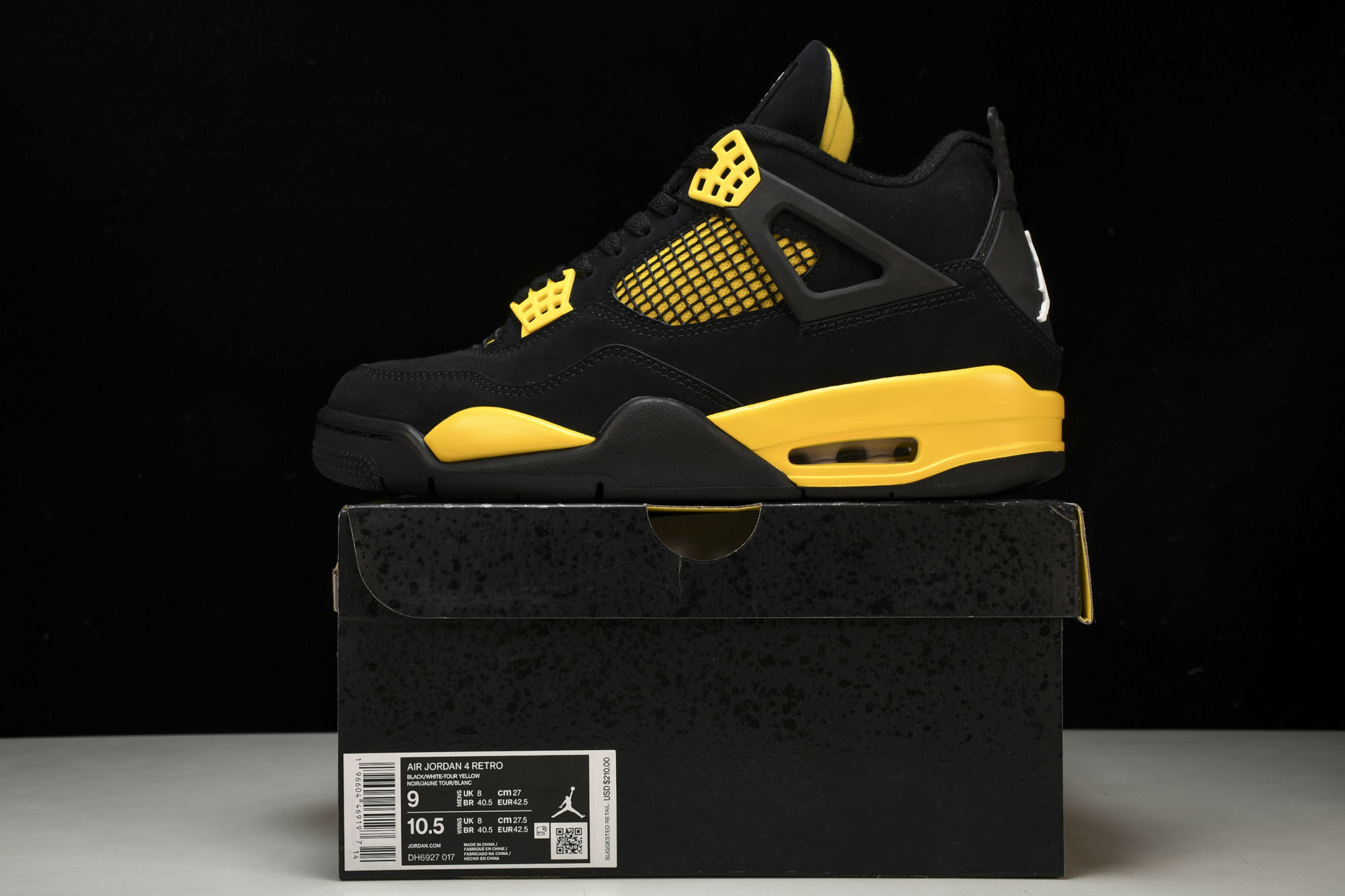 纯原Air Jordan 4 Thunder2023 雷公 黑黄 DH6927-017 #YZ015✦原
