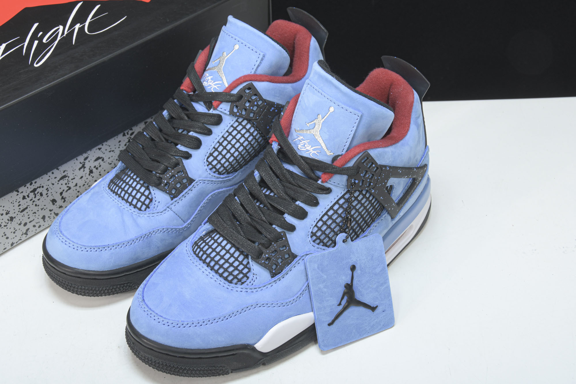 纯原Air Jordan 4 x Travis Scott AJ4 TS联名蓝麂皮 -406 #YZ01