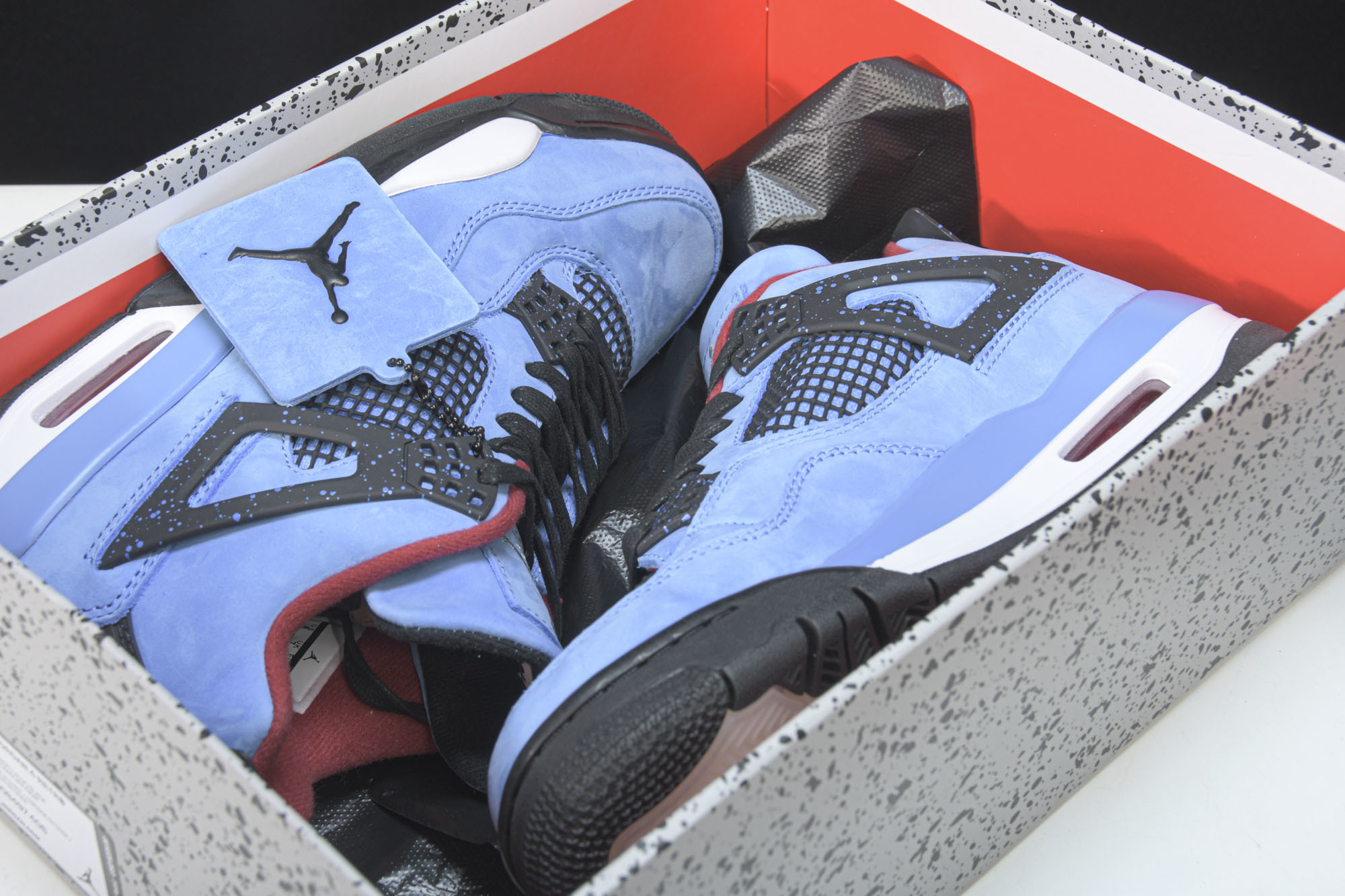 纯原Air Jordan 4 x Travis Scott AJ4 TS联名蓝麂皮 -406 #YZ01