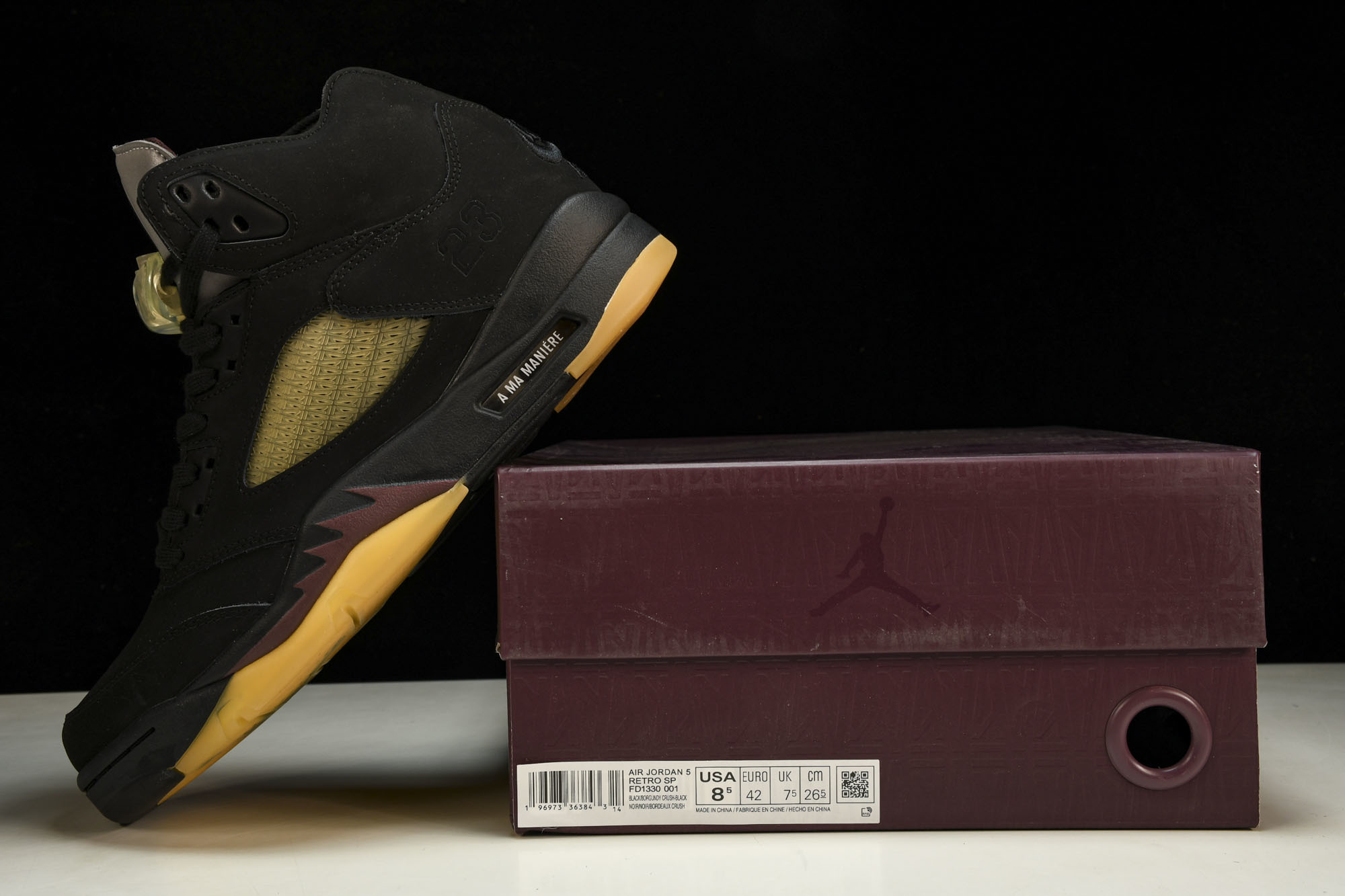 纯原A Ma Maniére x Air Jordan 5 “Black”黑红 FD1330-001 #