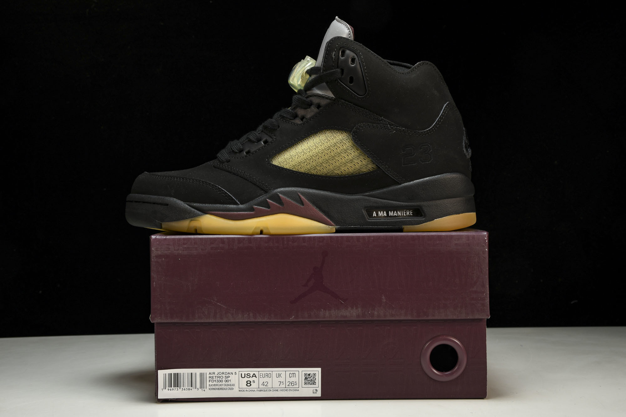 纯原A Ma Maniére x Air Jordan 5 “Black”黑红 FD1330-001 #