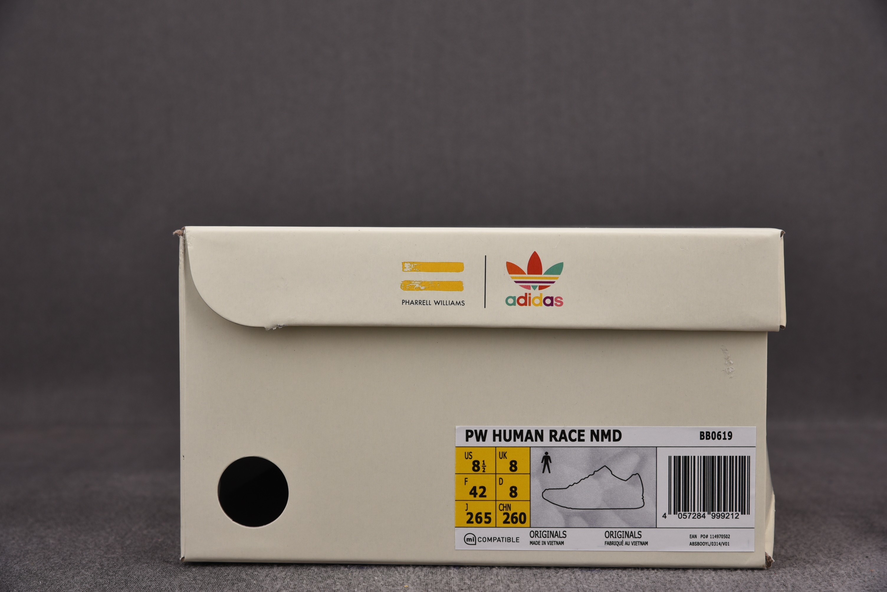 纯原 Pharrell Williams x Adida NMD HU 菲董黄 联名 BB0619 尺寸：40 40.5
