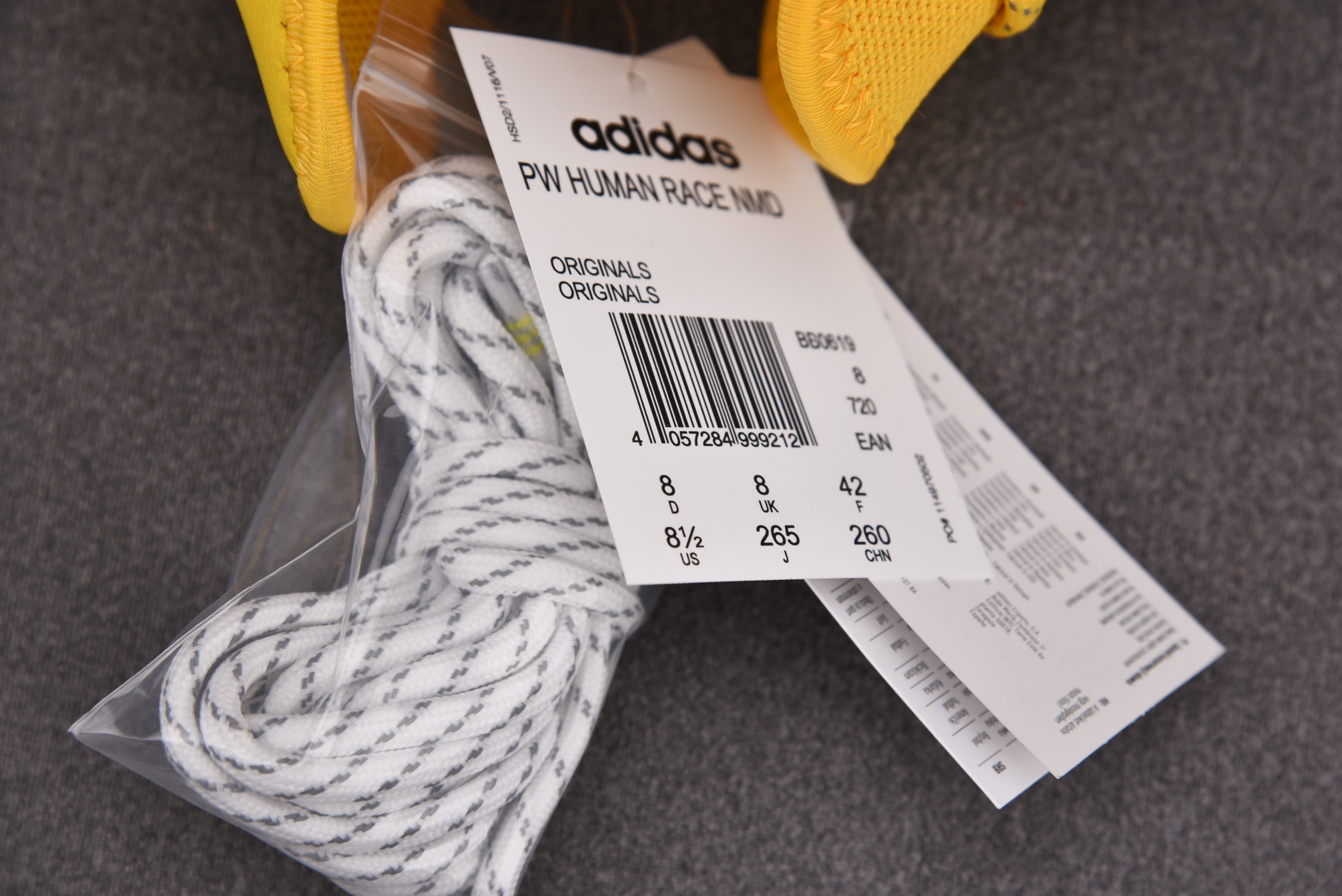 纯原 Pharrell Williams x Adida NMD HU 菲董黄 联名 BB0619 尺寸：40 40.5