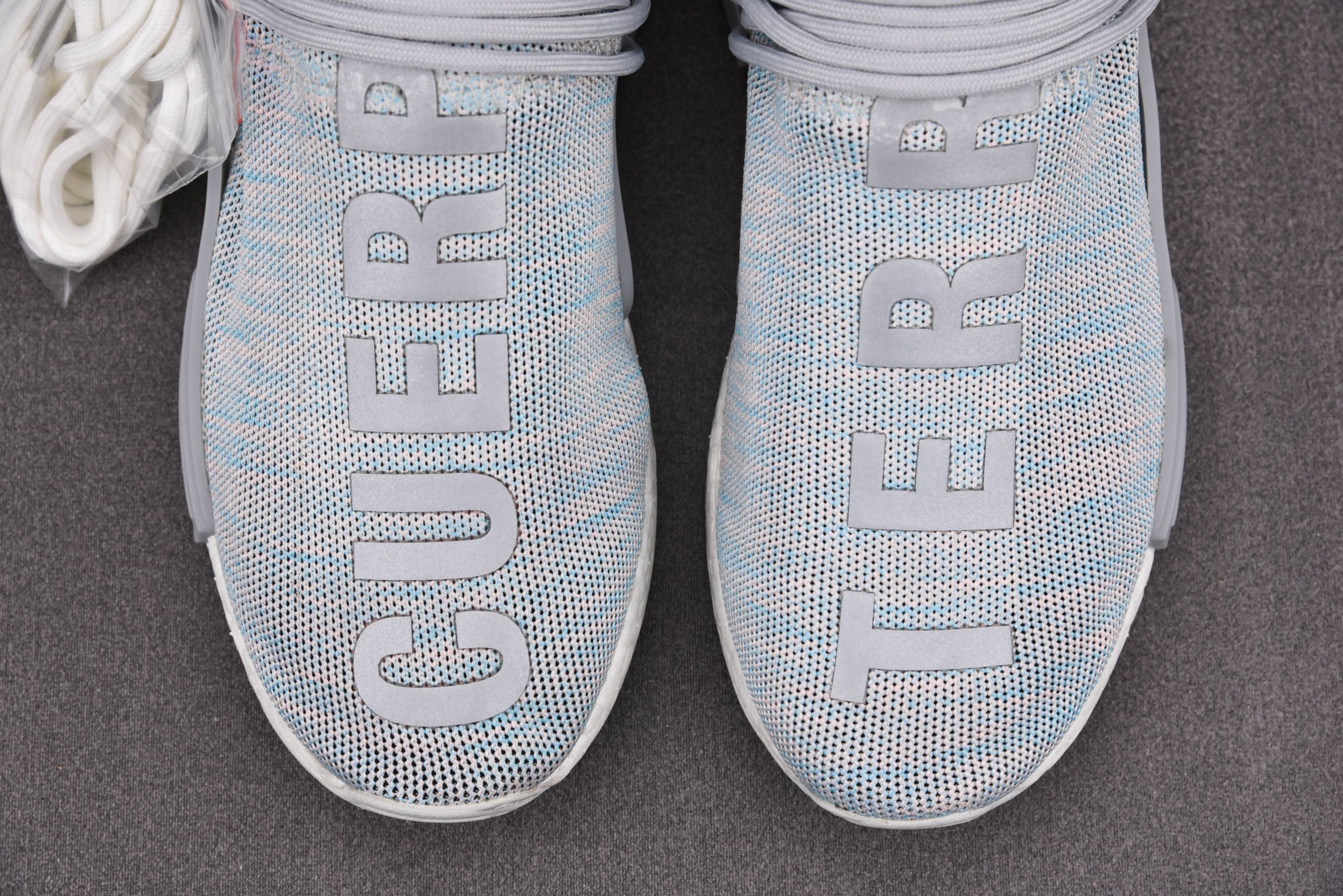 纯原 Pharrell x ad NMD HU 淡蓝 灰 AC7358 尺寸：40 40.5 41 42 42.5 43