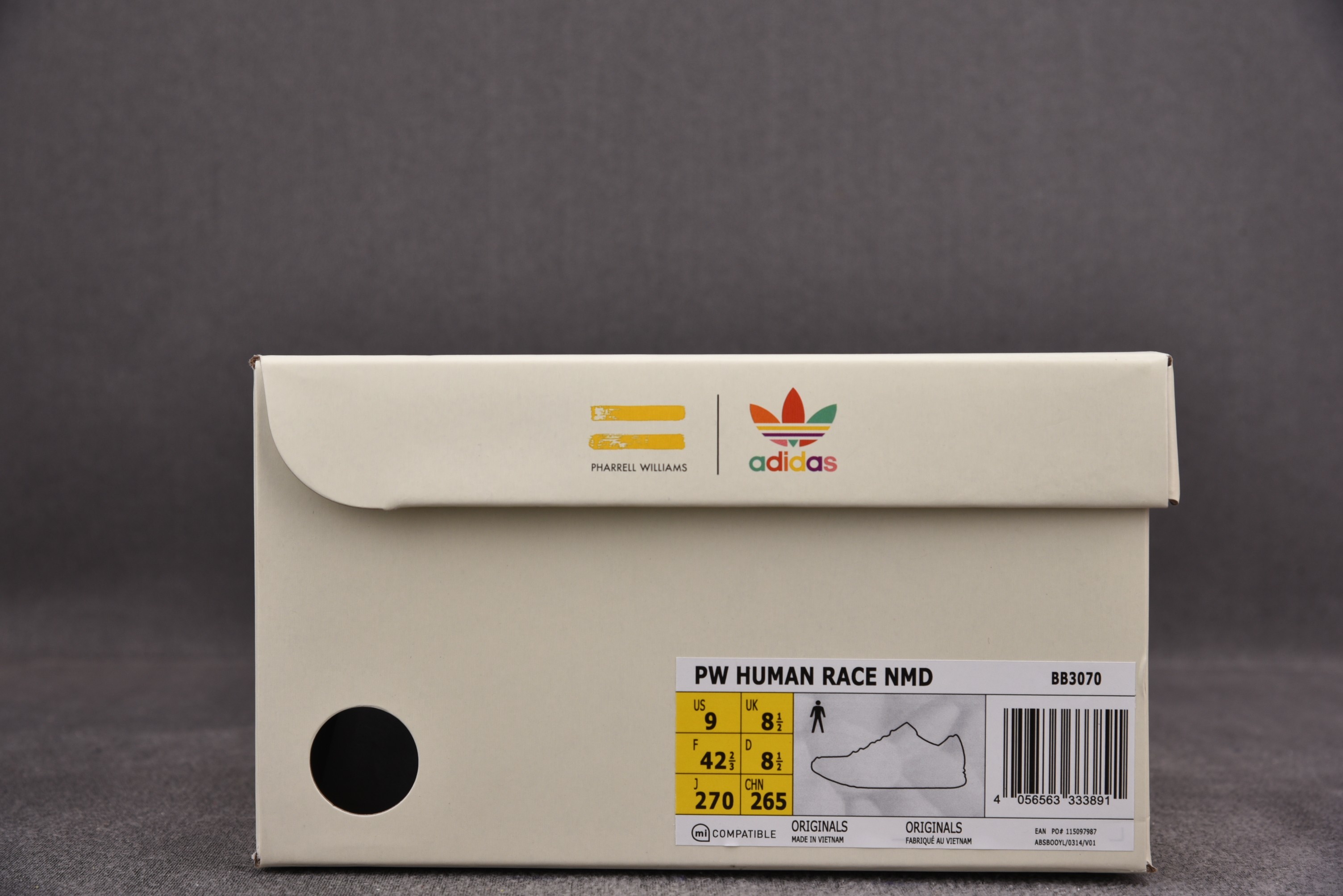 纯原 Pharrell x ad NMD Human Race Hue Man 橘红 BB3070 尺寸：40 40.5