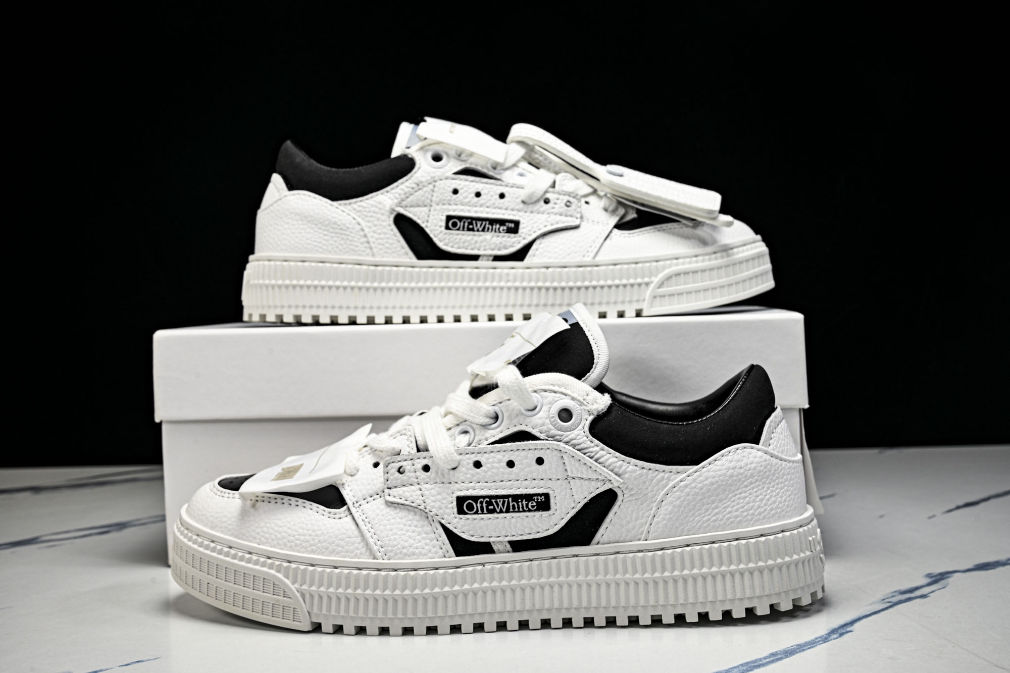 【纯原】OFF-WHITE Out Of Office 3.0 Court 箭头板鞋 小牛鞋休闲运动鞋_2 尺寸 36 