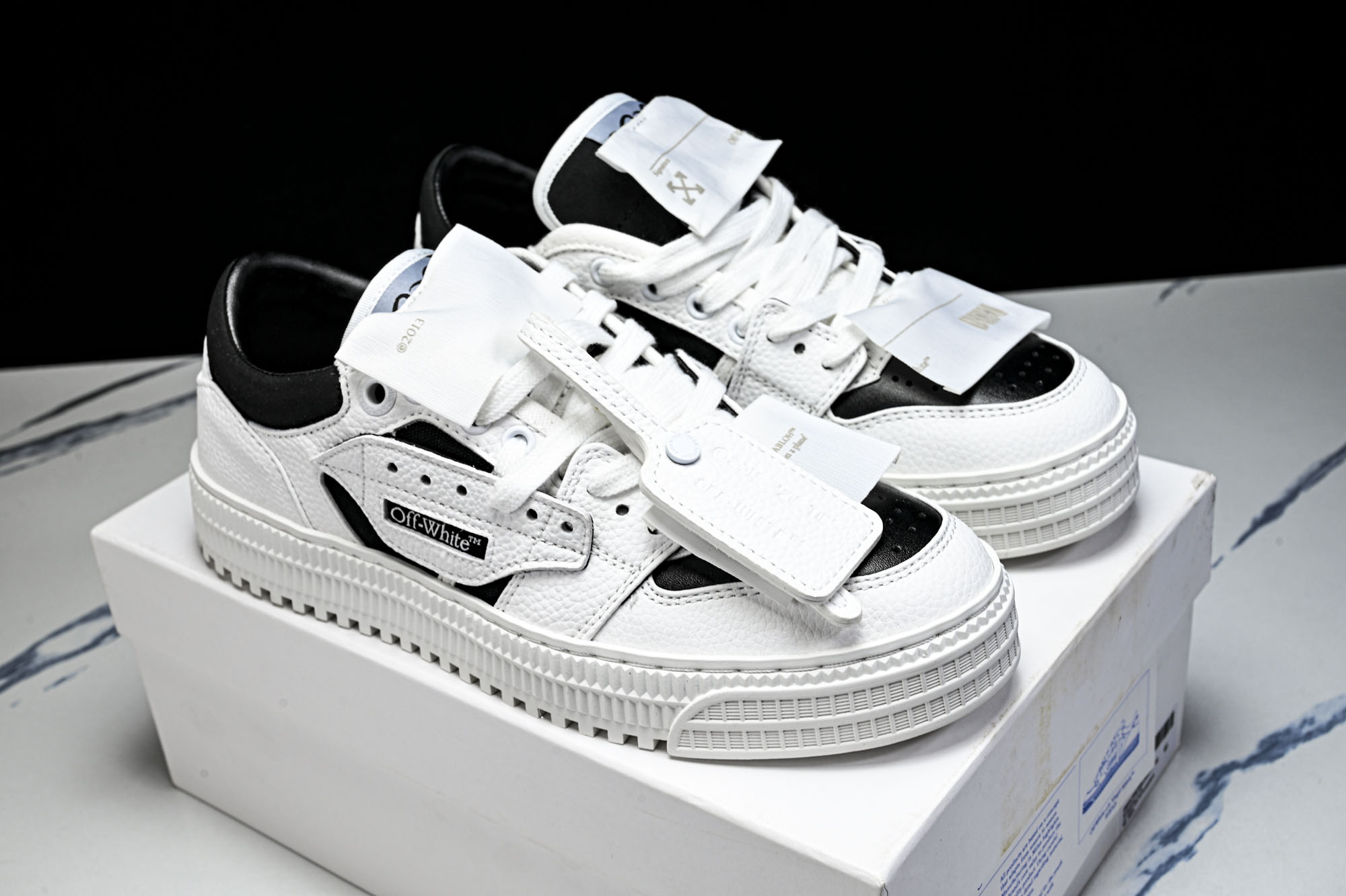 【纯原】OFF-WHITE Out Of Office 3.0 Court 箭头板鞋 小牛鞋休闲运动鞋_2 尺寸 36 