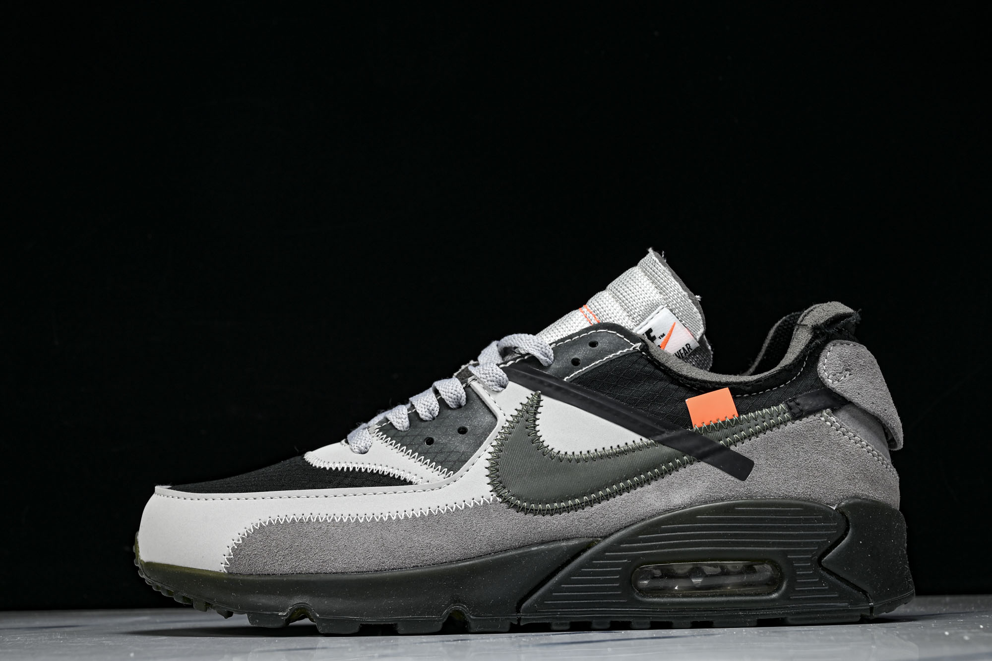 NIKE x OFF-WHITE AIR MAX 90 OW 联名沙漠跑鞋 AA7293-001 尺寸 40 40.5 