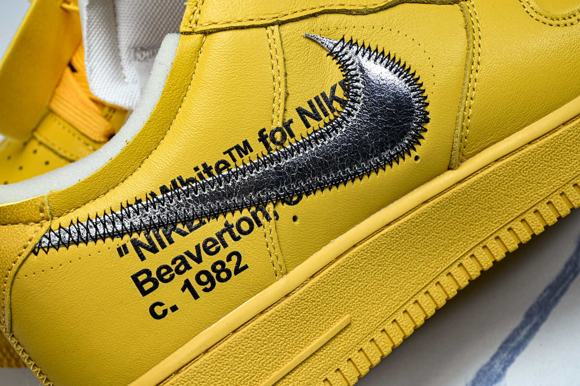 Off-White x Nike Air Force 1 Low AF1 金银 黄色DD1876-700 36 36.5