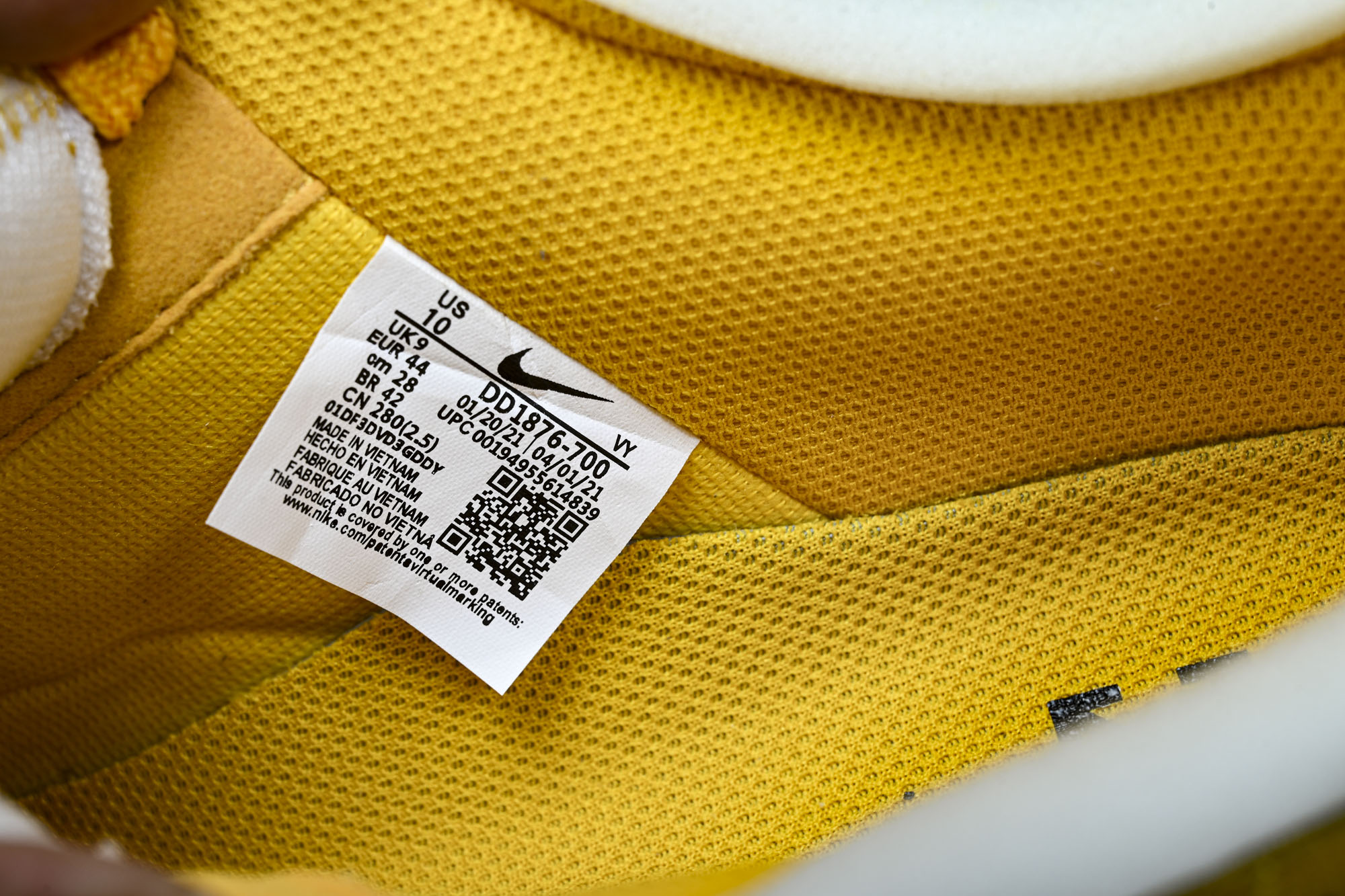 Off-White x Nike Air Force 1 Low AF1 金银 黄色DD1876-700 36 36.5