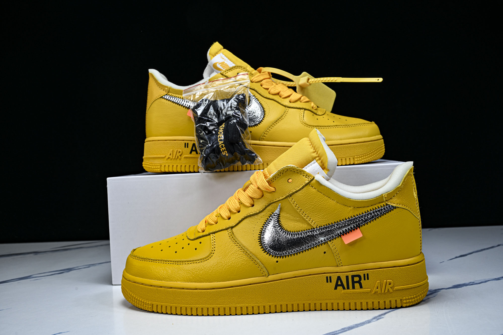 Off-White x Nike Air Force 1 Low AF1 金银 黄色DD1876-700 36 36.5