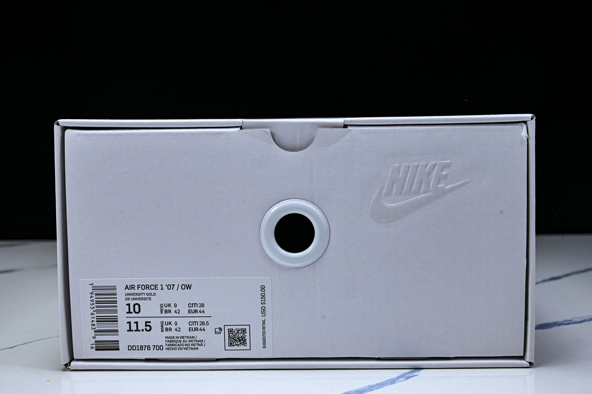 Off-White x Nike Air Force 1 Low AF1 金银 黄色DD1876-700 36 36.5