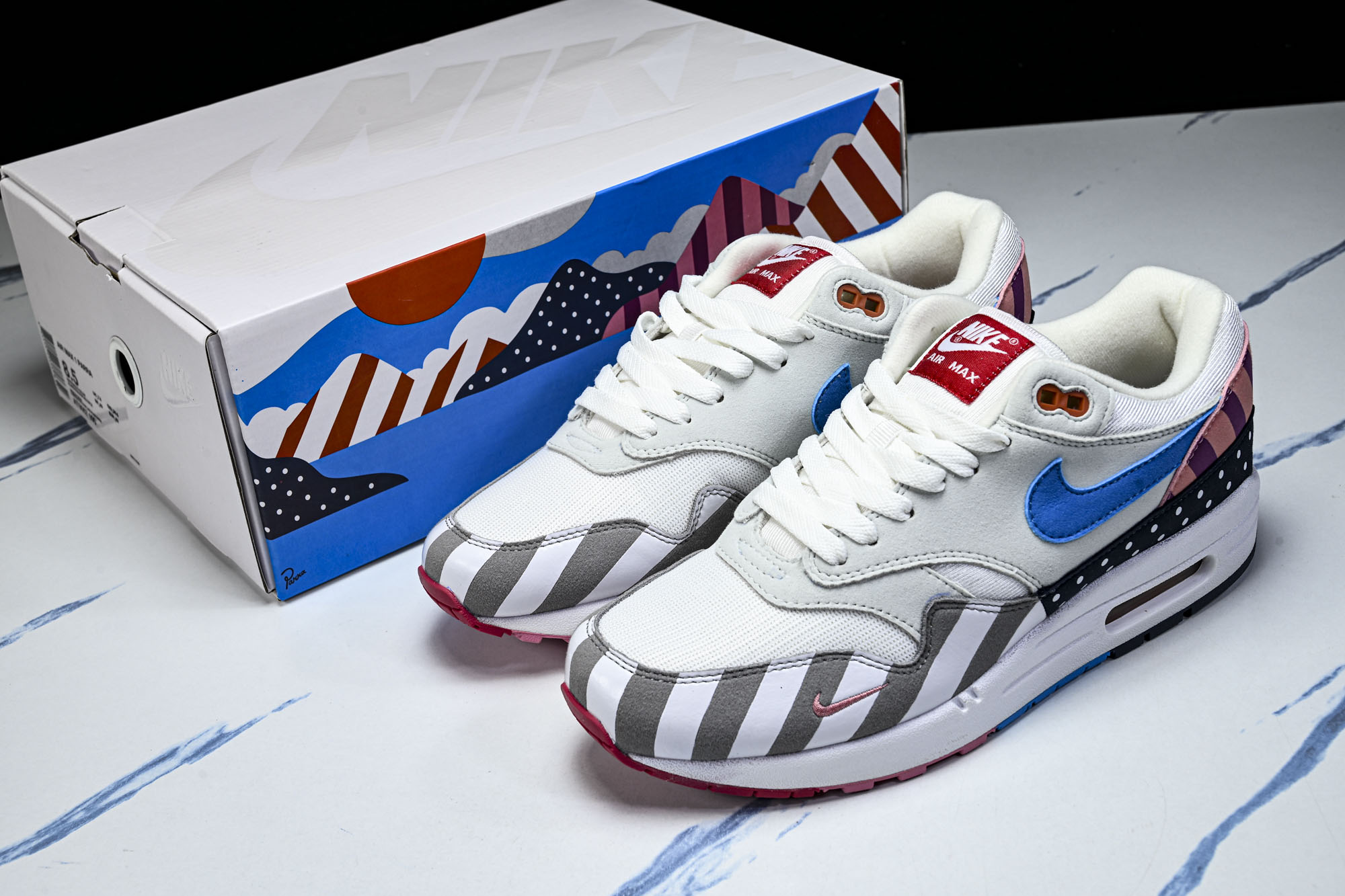 Parra x NK Air Max 1 白粉拼接 AT3057-100 尺寸36 36.5 37.5 38 38.5 