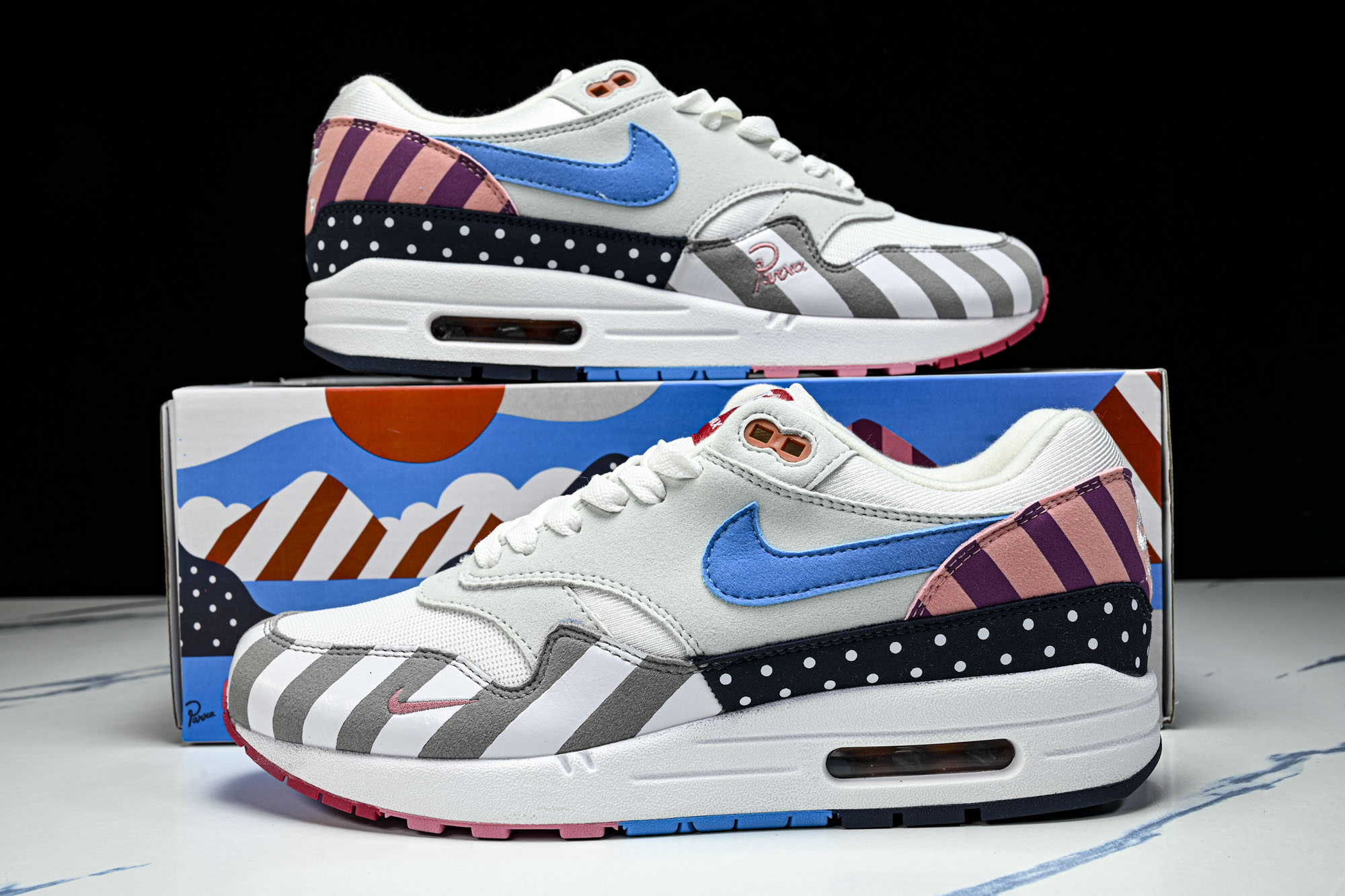 Parra x NK Air Max 1 白粉拼接 AT3057-100 尺寸36 36.5 37.5 38 38.5 