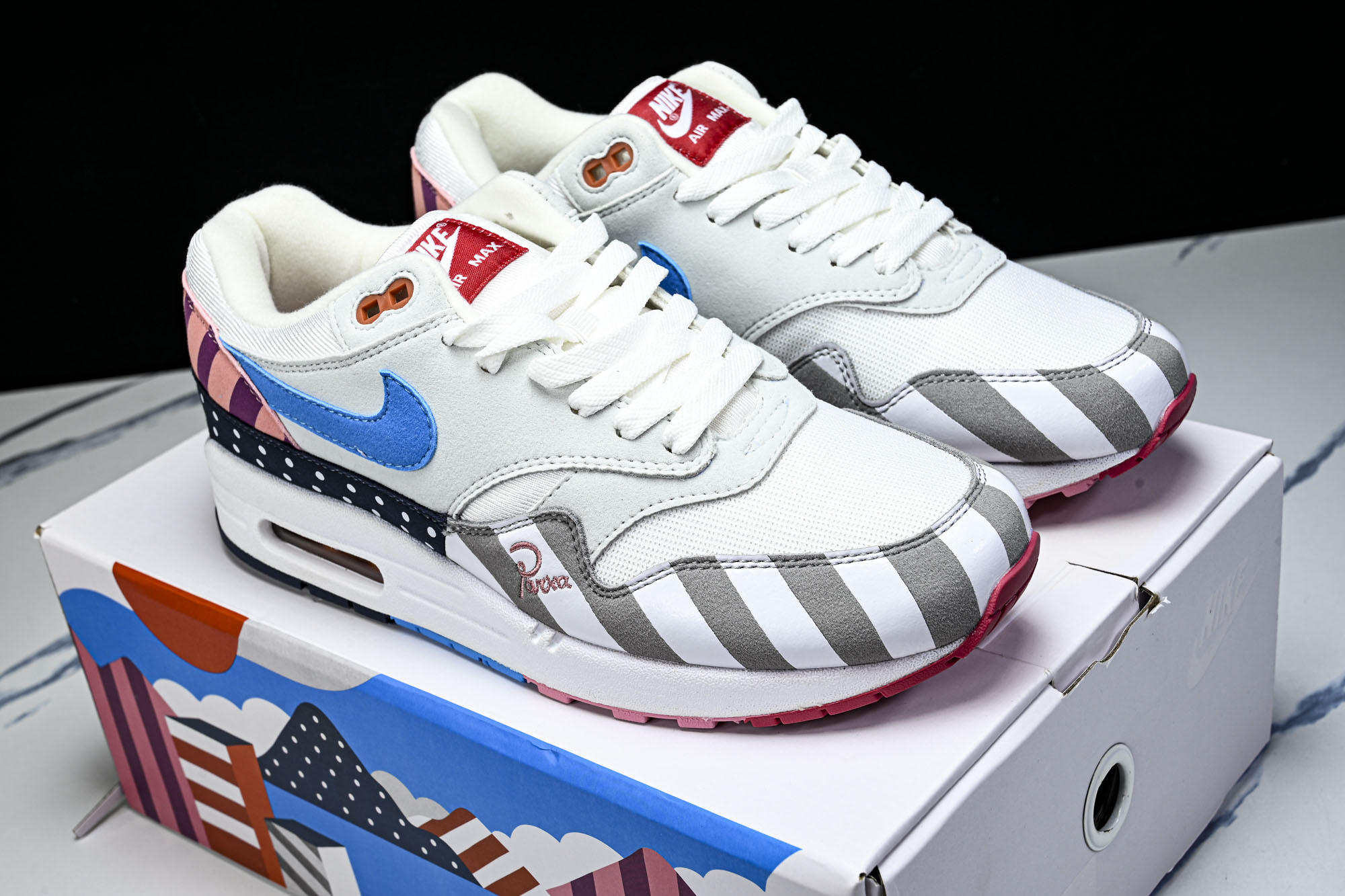Parra x NK Air Max 1 白粉拼接 AT3057-100 尺寸36 36.5 37.5 38 38.5 