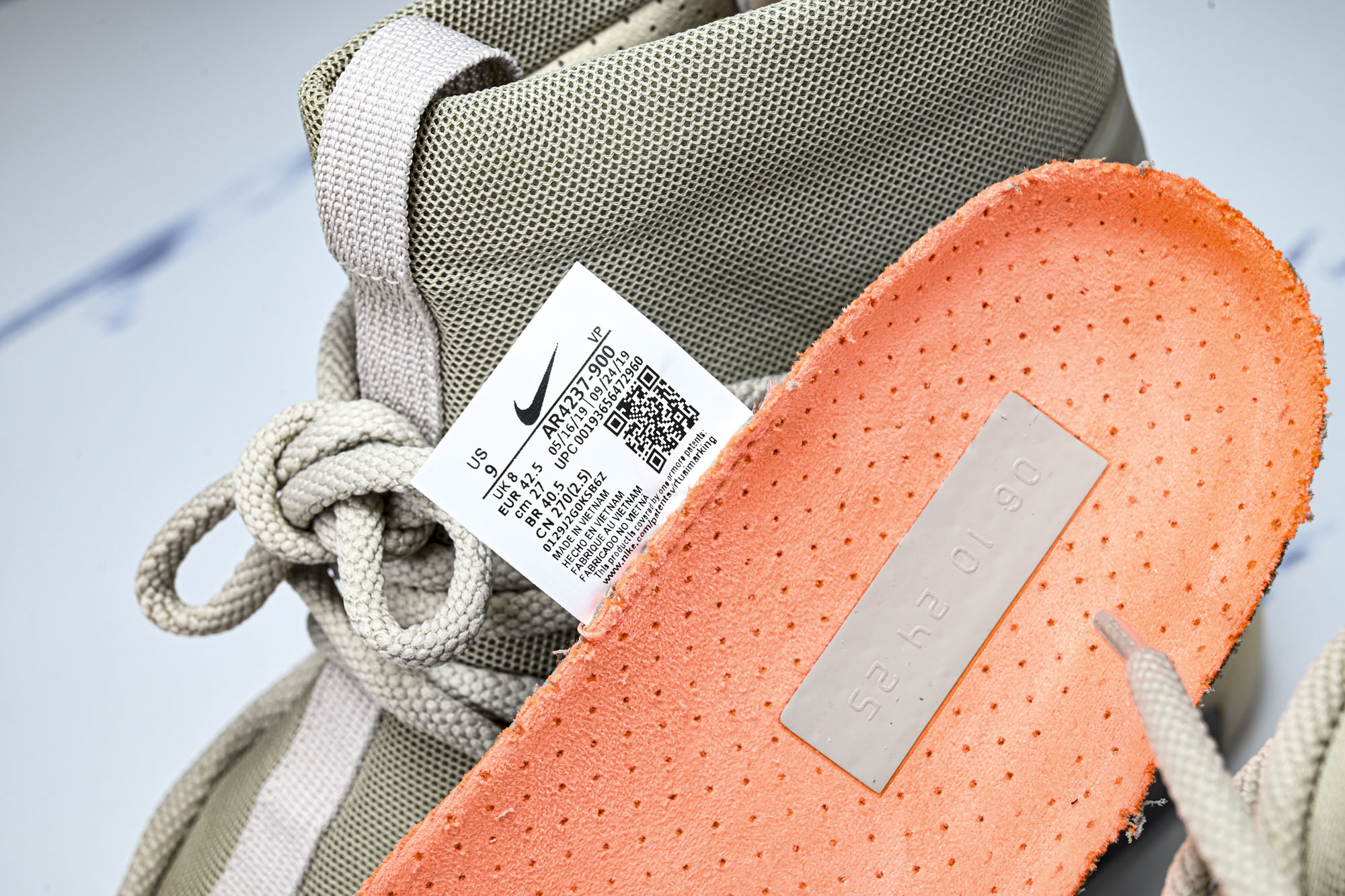 Nike Air Fear Of God 1 FOG 联名高街燕麦 AR4237-900 尺寸40 40.5 41 42