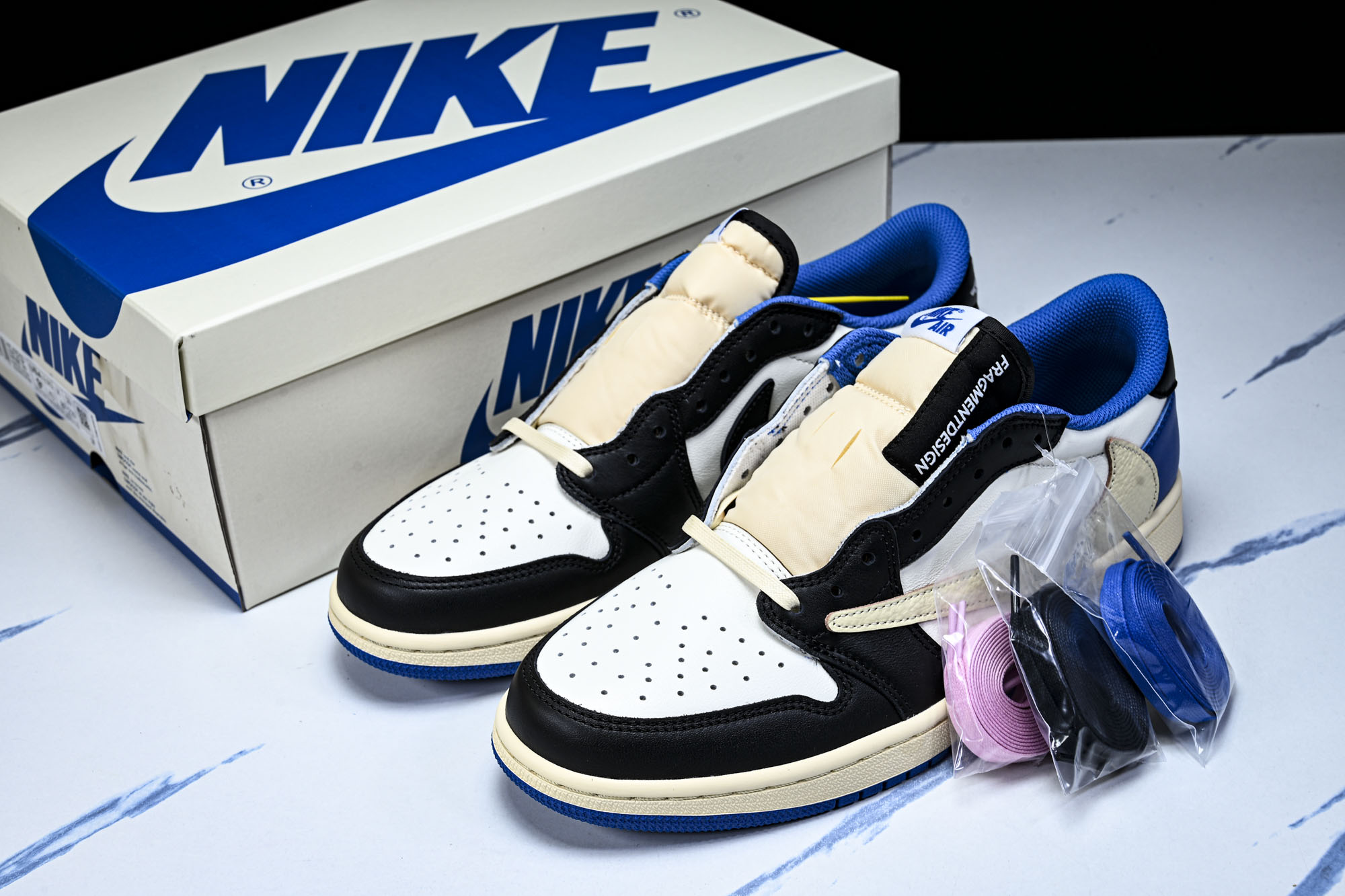 纯原Travis Scott x Air Jordan 1 Low OG AJ1 乔1倒勾低帮 全头层 DM7866-1