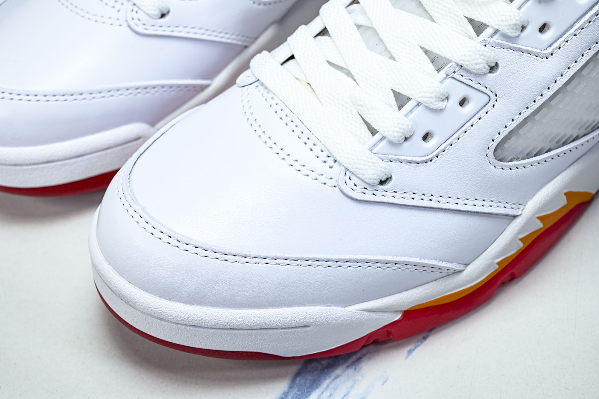 纯原Air Jordan 5 Retro _Sunset_ AJ5 乔5白橙红 IV5678-102  #YZ015 大