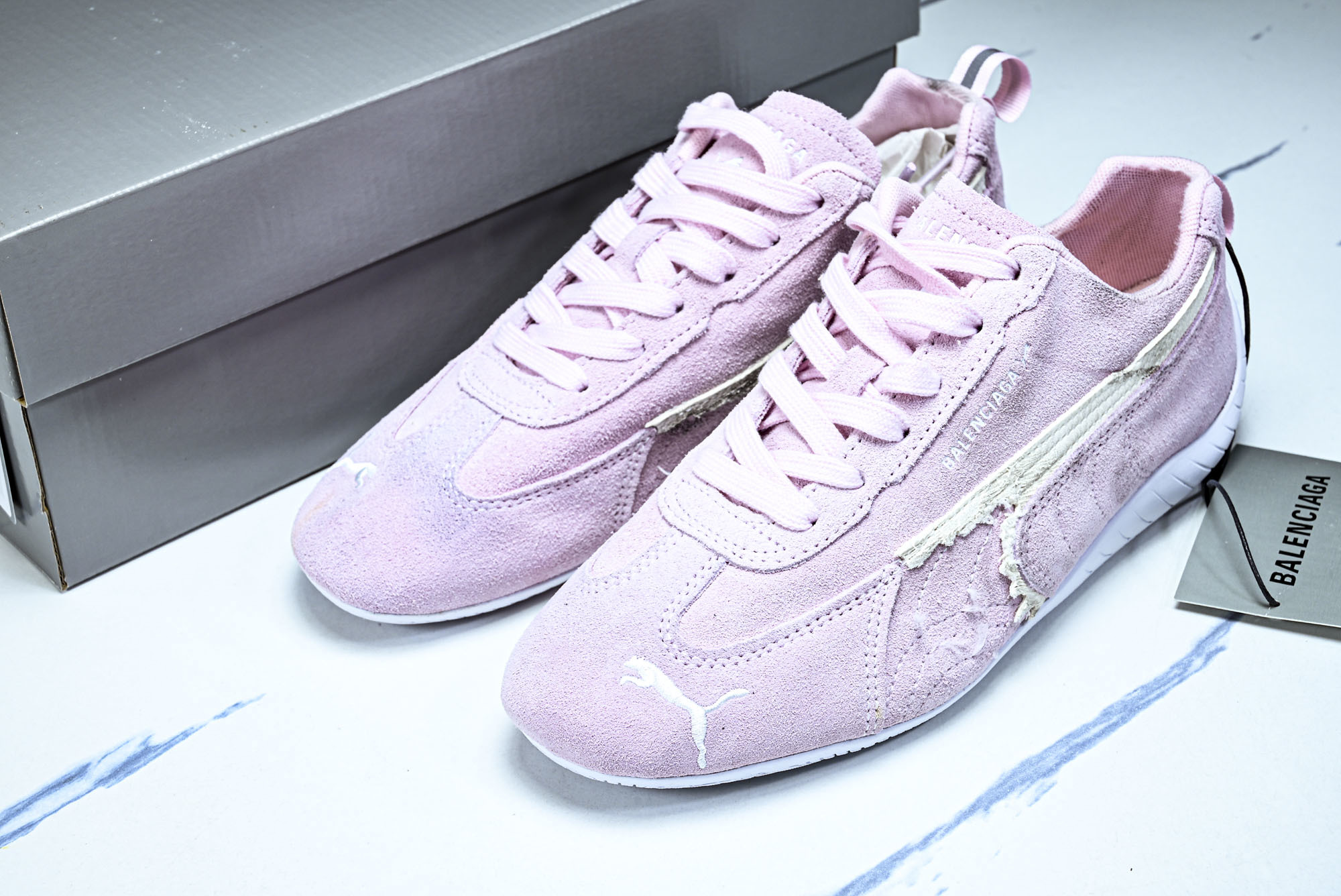 纯原 PUMA_彪马 x Balenciaga巴黎世家 Speedcat 牛皮绒面革 圆头做旧  07 #YZ026 #
