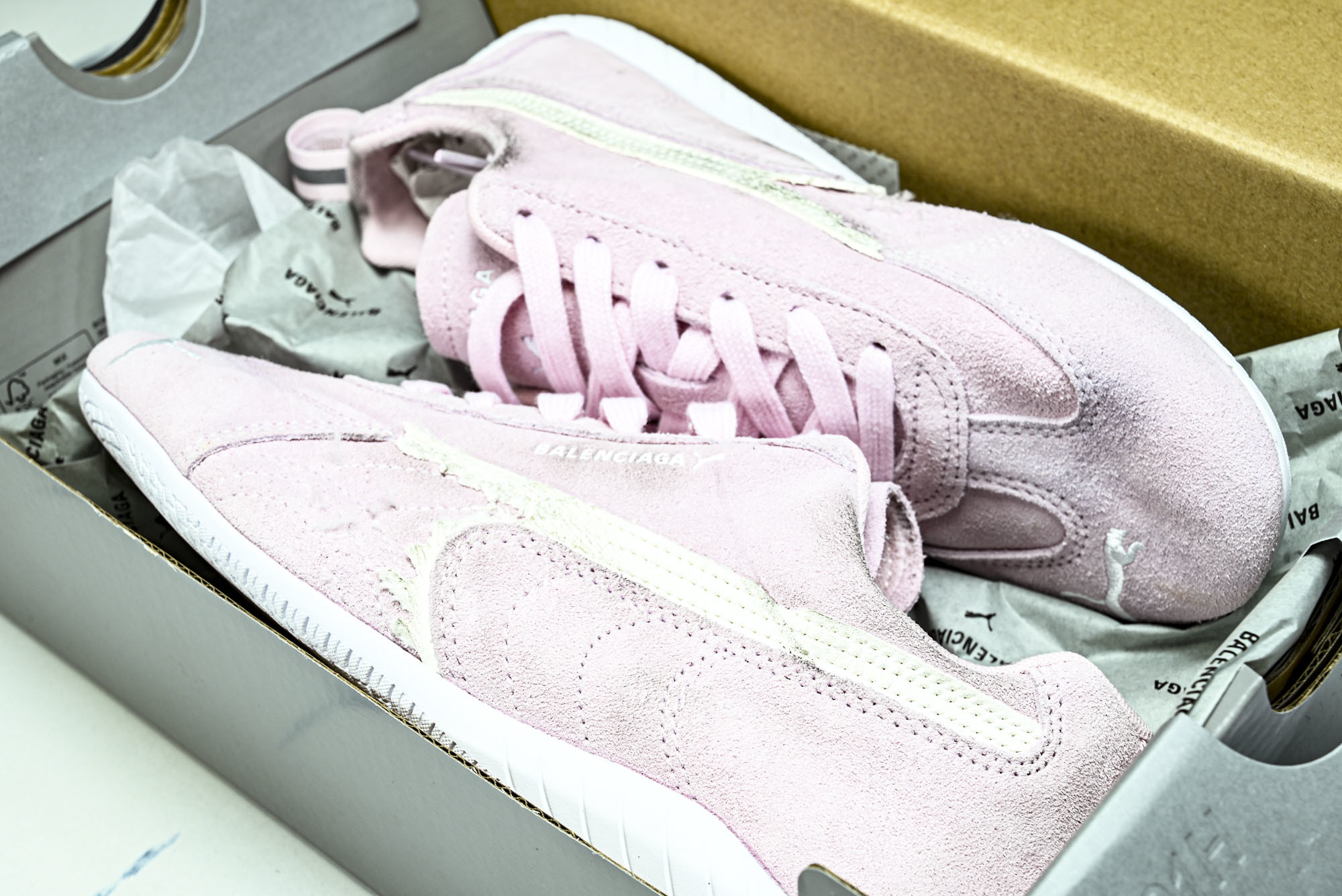 纯原 PUMA_彪马 x Balenciaga巴黎世家 Speedcat 牛皮绒面革 圆头做旧  07 #YZ026 #