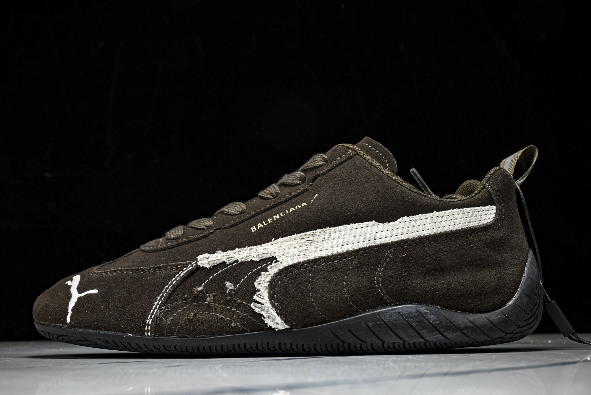 纯原 PUMA_彪马 x Balenciaga巴黎世家 Speedcat 牛皮绒面革 圆头做旧 WSDSD2910  #