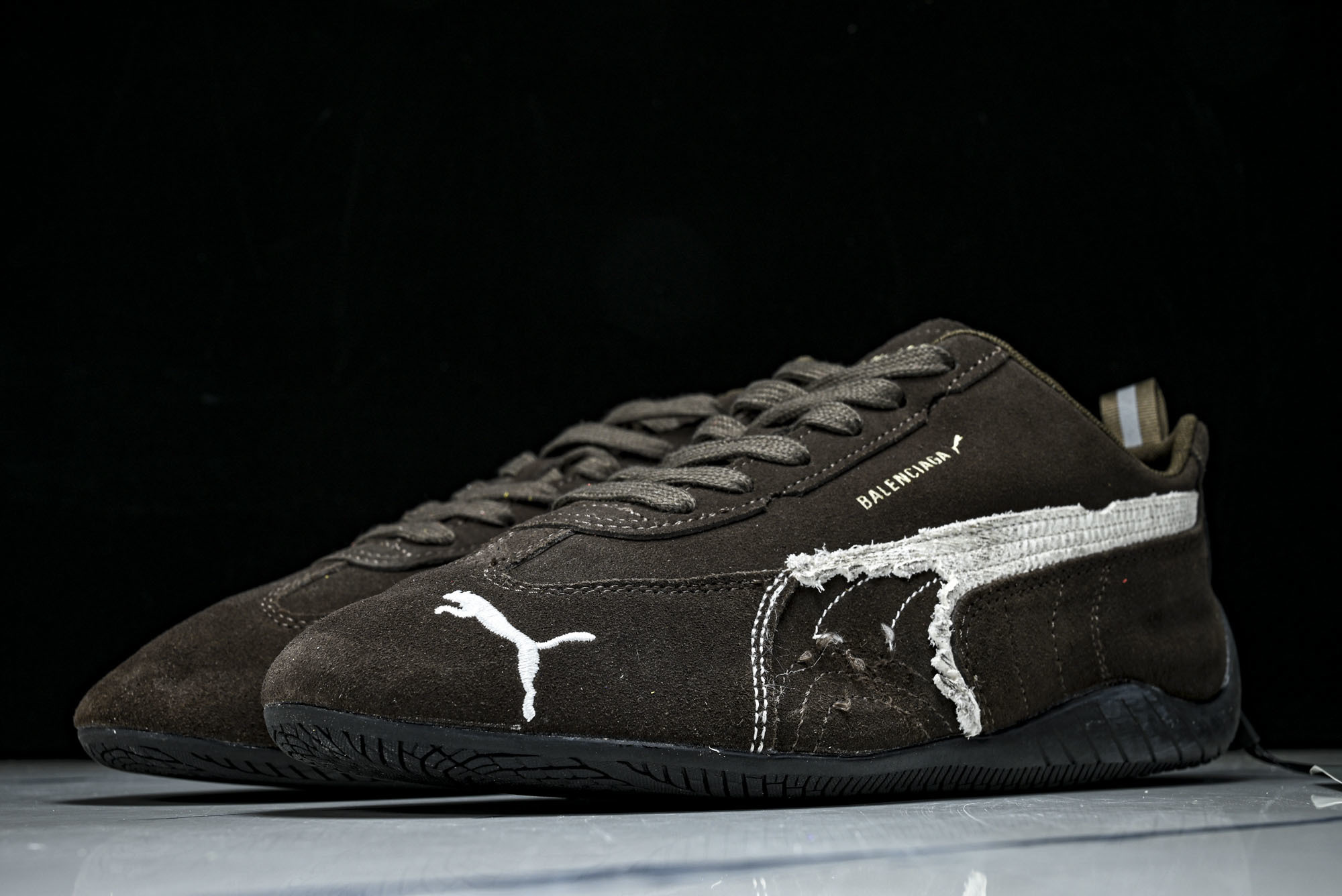 纯原 PUMA_彪马 x Balenciaga巴黎世家 Speedcat 牛皮绒面革 圆头做旧 WSDSD2910  #