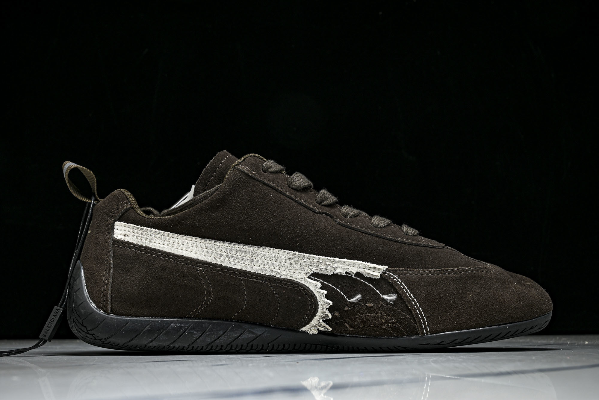 纯原 PUMA_彪马 x Balenciaga巴黎世家 Speedcat 牛皮绒面革 圆头做旧 WSDSD2910  #