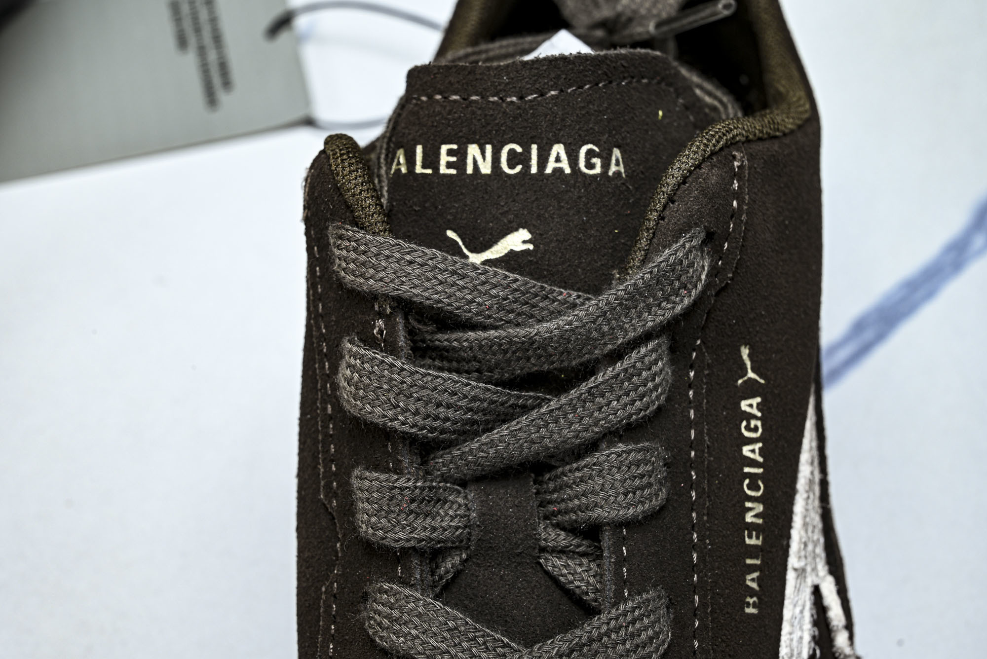 纯原 PUMA_彪马 x Balenciaga巴黎世家 Speedcat 牛皮绒面革 圆头做旧 WSDSD2910  #