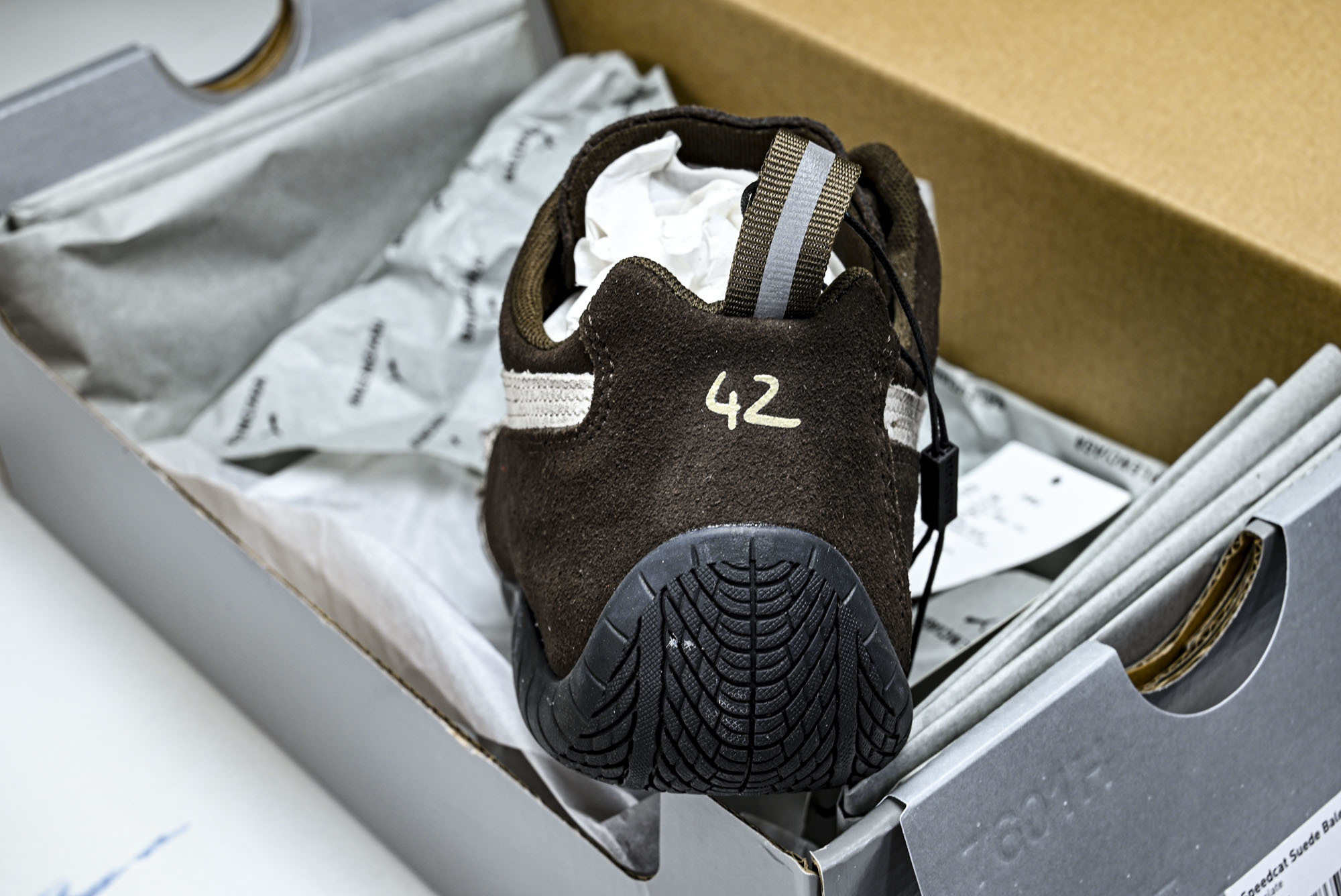 纯原 PUMA_彪马 x Balenciaga巴黎世家 Speedcat 牛皮绒面革 圆头做旧 WSDSD2910  #