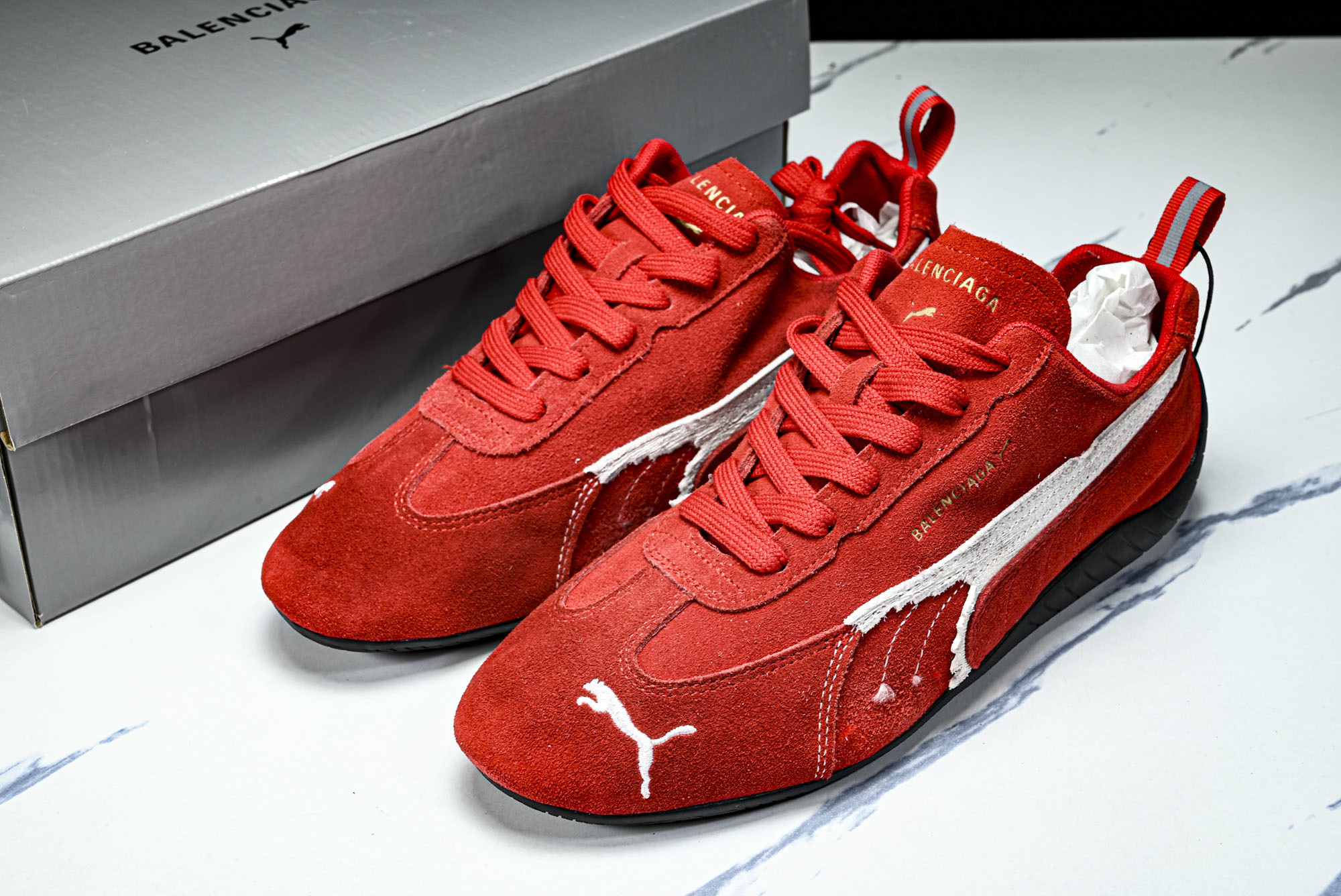 纯原 PUMA_彪马 x Balenciaga巴黎世家 Speedcat 牛皮绒面革 圆头做旧 WSDSD6910 #Y 纯原 PUMA_彪马 x Balenciaga巴黎世家 Speedcat 牛皮绒面革 圆头做旧 WSDSD6910 #Y